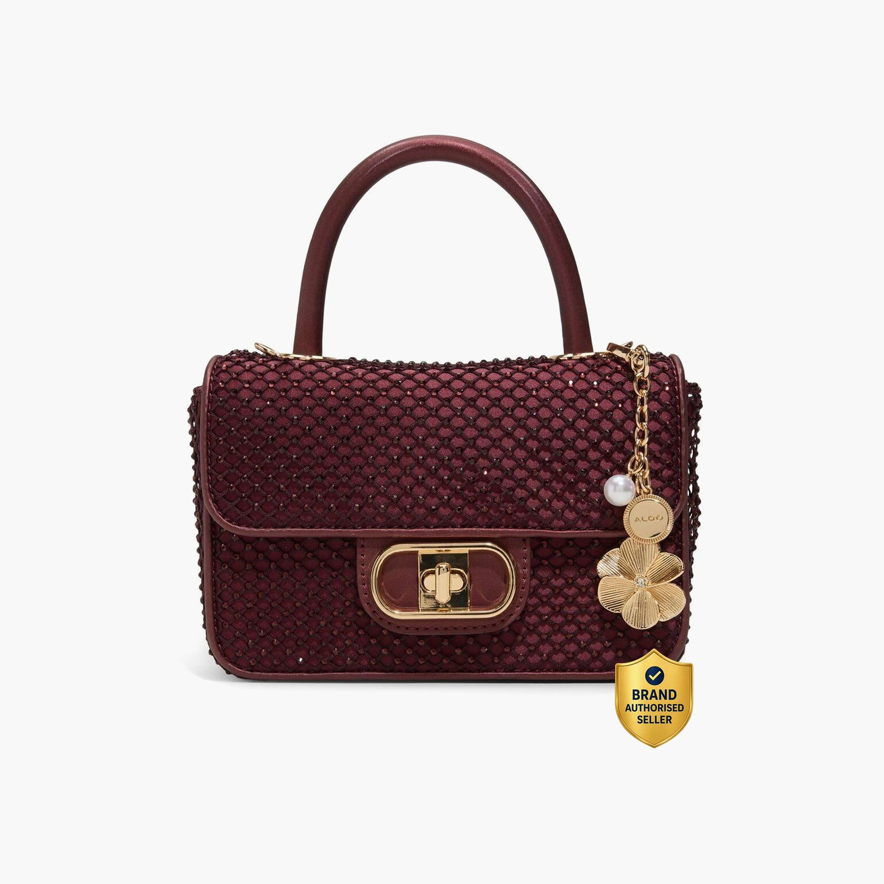 Aldo Lorelli Embellishment Top Handle Handbag with Twist Lock Closure-women-bagsandwallets-handbags-image-1