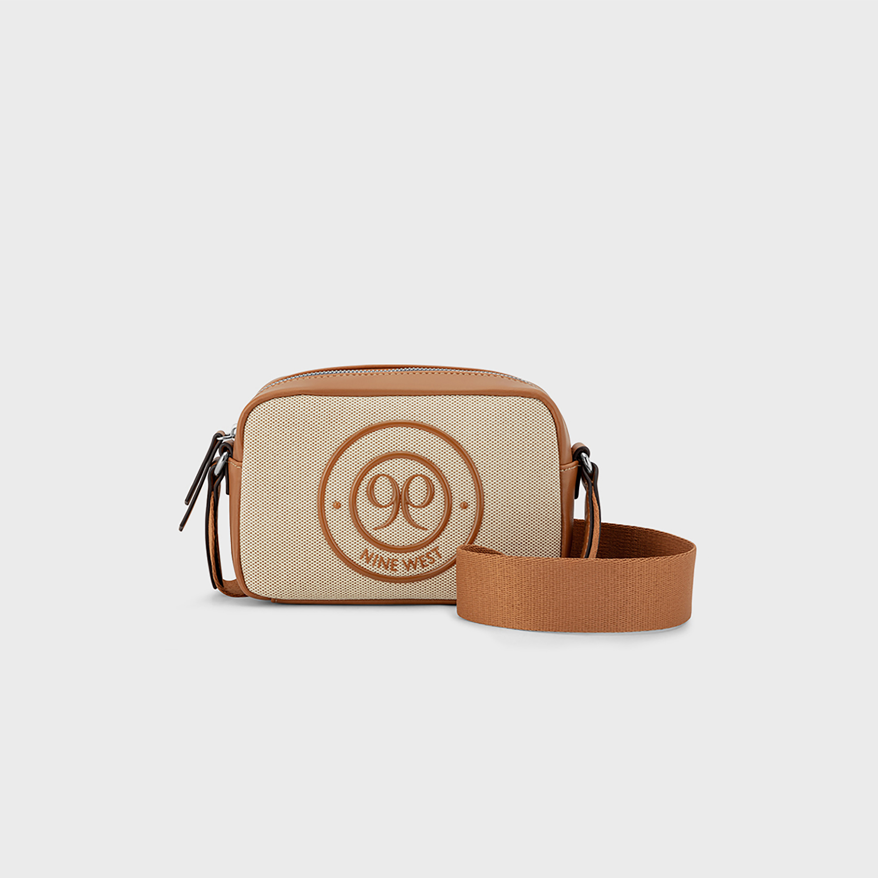 حقيبة كروسبودي من ناين ويست جاليلي بنقشة شعار ملونة وسحاب إغلاق-women-bagsandwallets-handbags-image-1