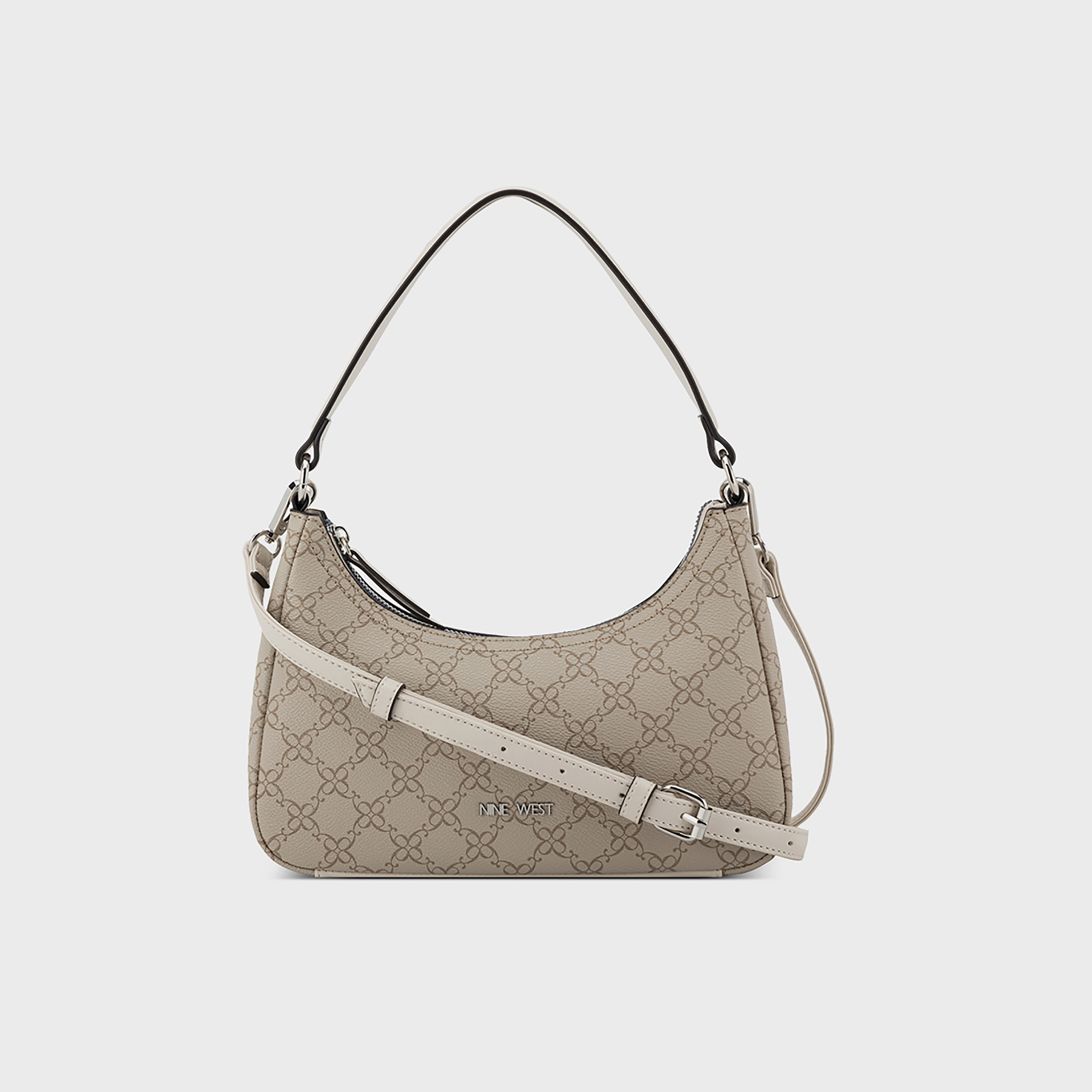 Nine West Bowie Monogram Single Handle Shoulder Bag with Zipper Closure-women-bagsandwallets-backpacks-image-1