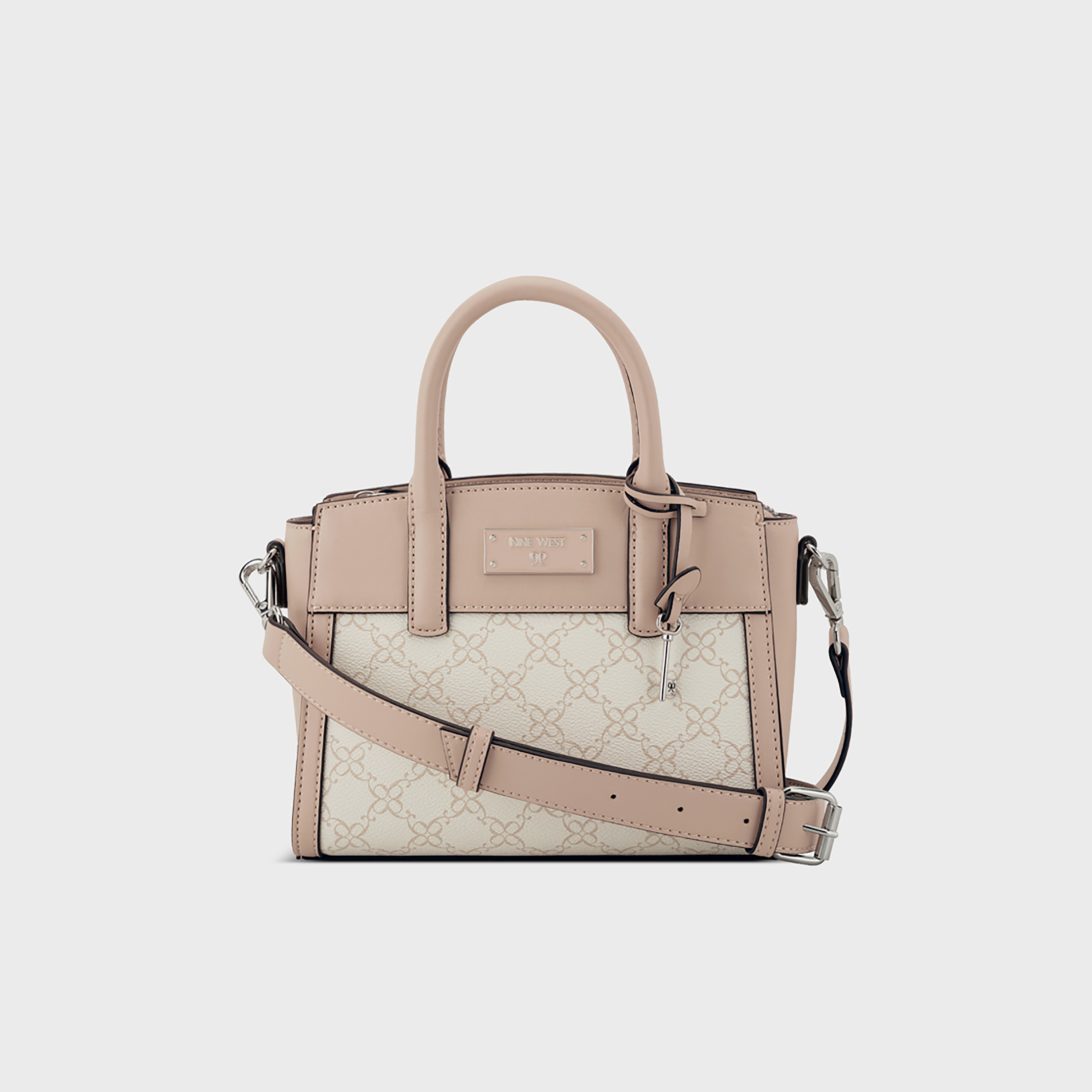 حقيبة ناين ويست ليدجر مونوجرام ذات مقبضين وسحاب إغلاق-women-bagsandwallets-handbags-image-1