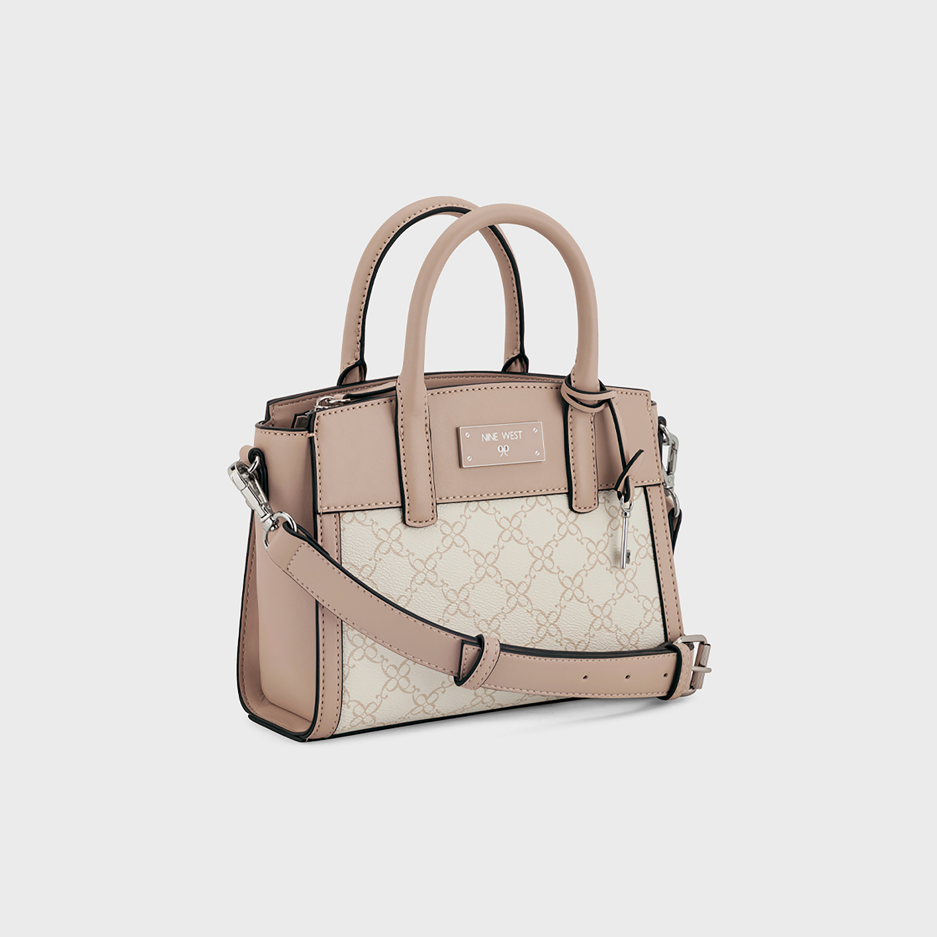حقيبة ناين ويست ليدجر مونوجرام ذات مقبضين وسحاب إغلاق-women-bagsandwallets-handbags-image-2