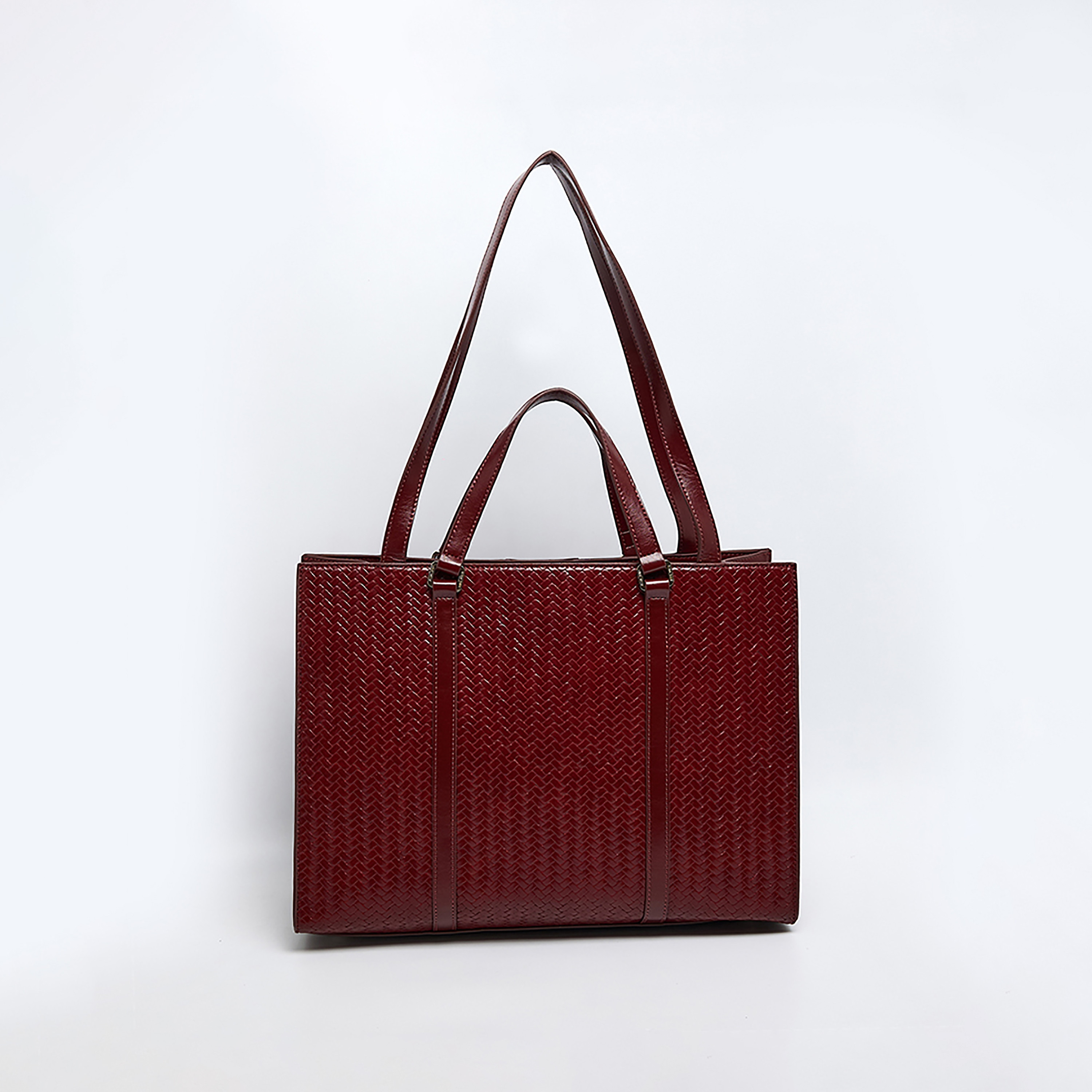 Nine West Textured Double Handle Tote Bag with Zipper Closure-women-bagsandwallets-handbags-image-3