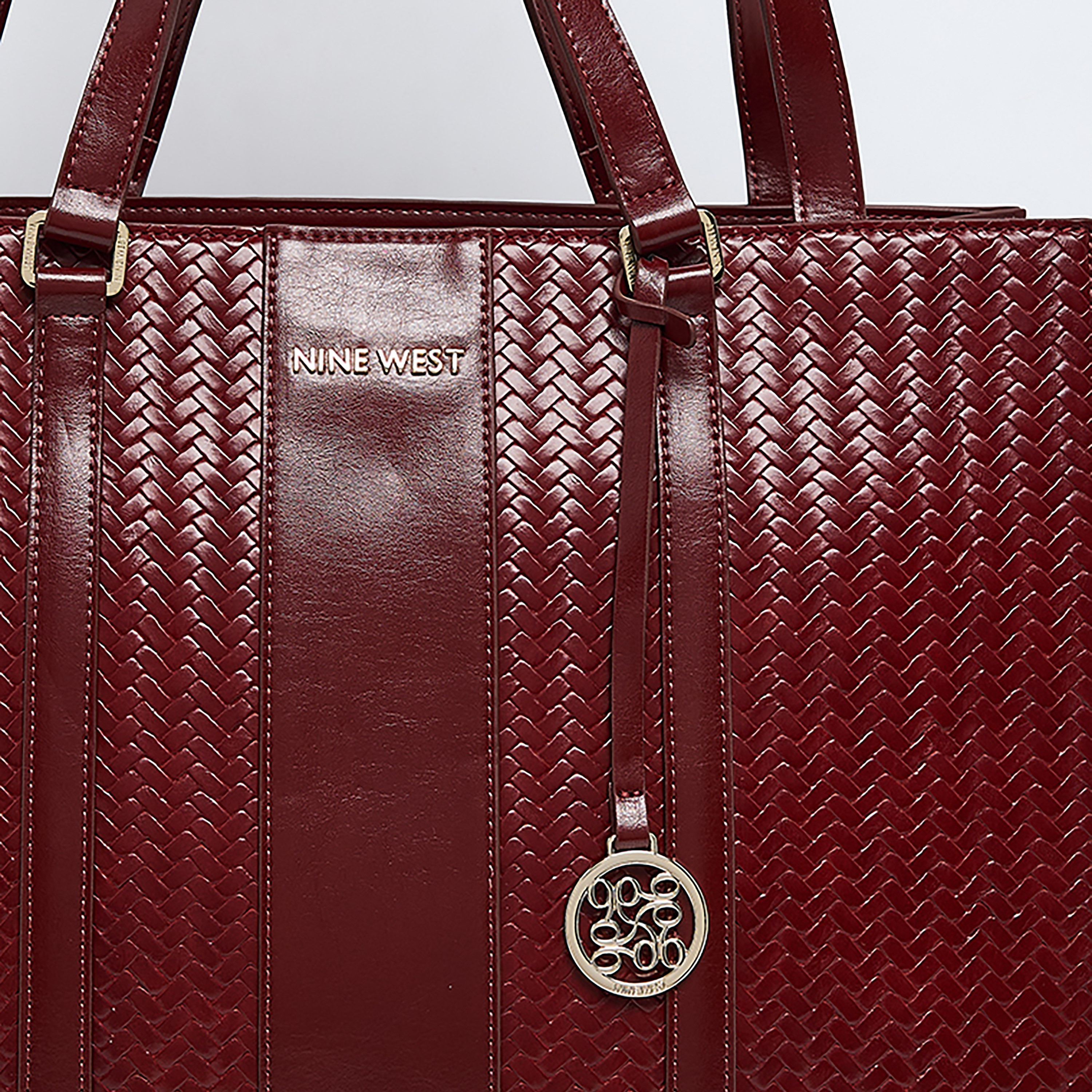 Nine West Textured Double Handle Tote Bag with Zipper Closure-women-bagsandwallets-handbags-image-4