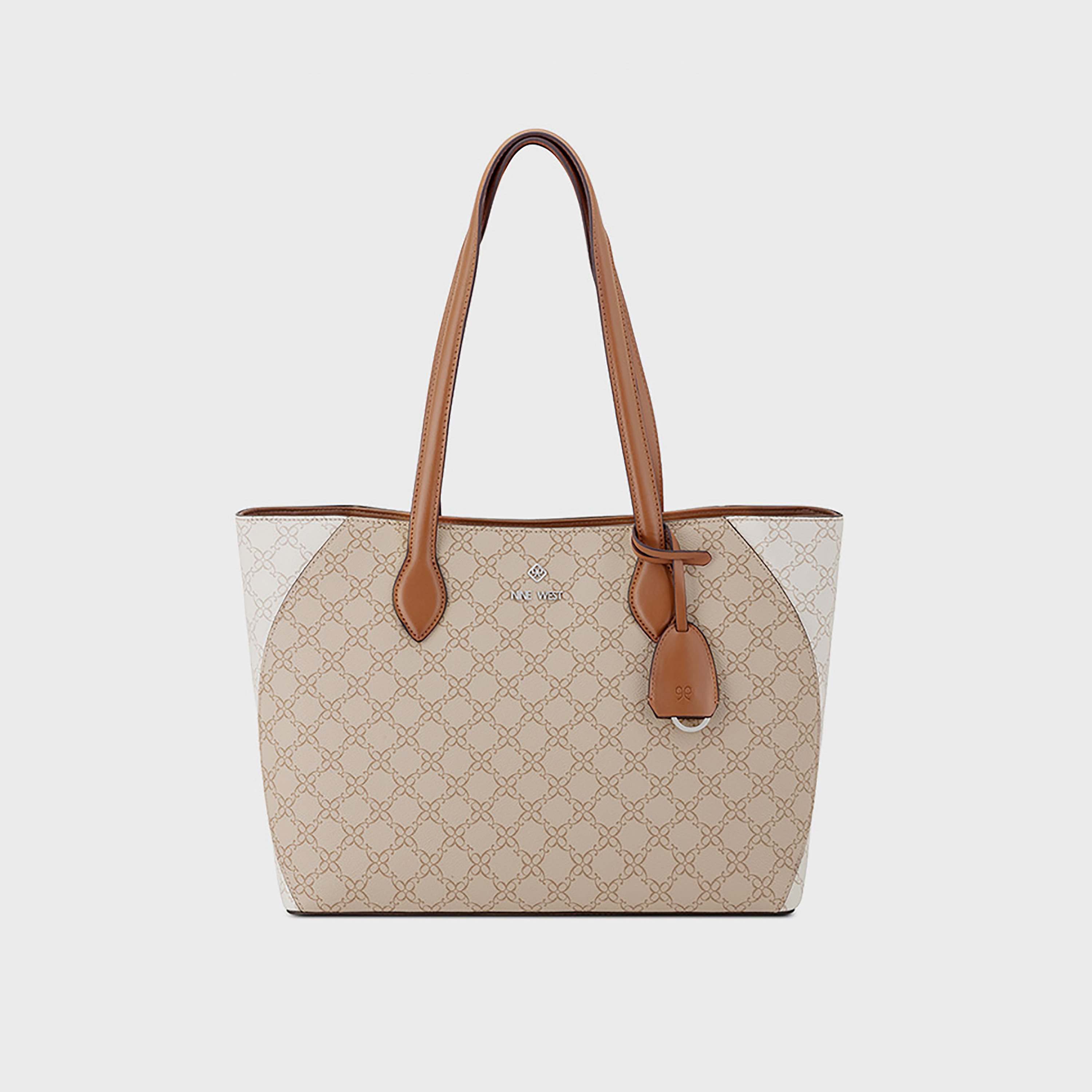Nine West Cheryth Monogram Double Handle Tote Bag with Magnetic Closure-women-bagsandwallets-handbags-image-1
