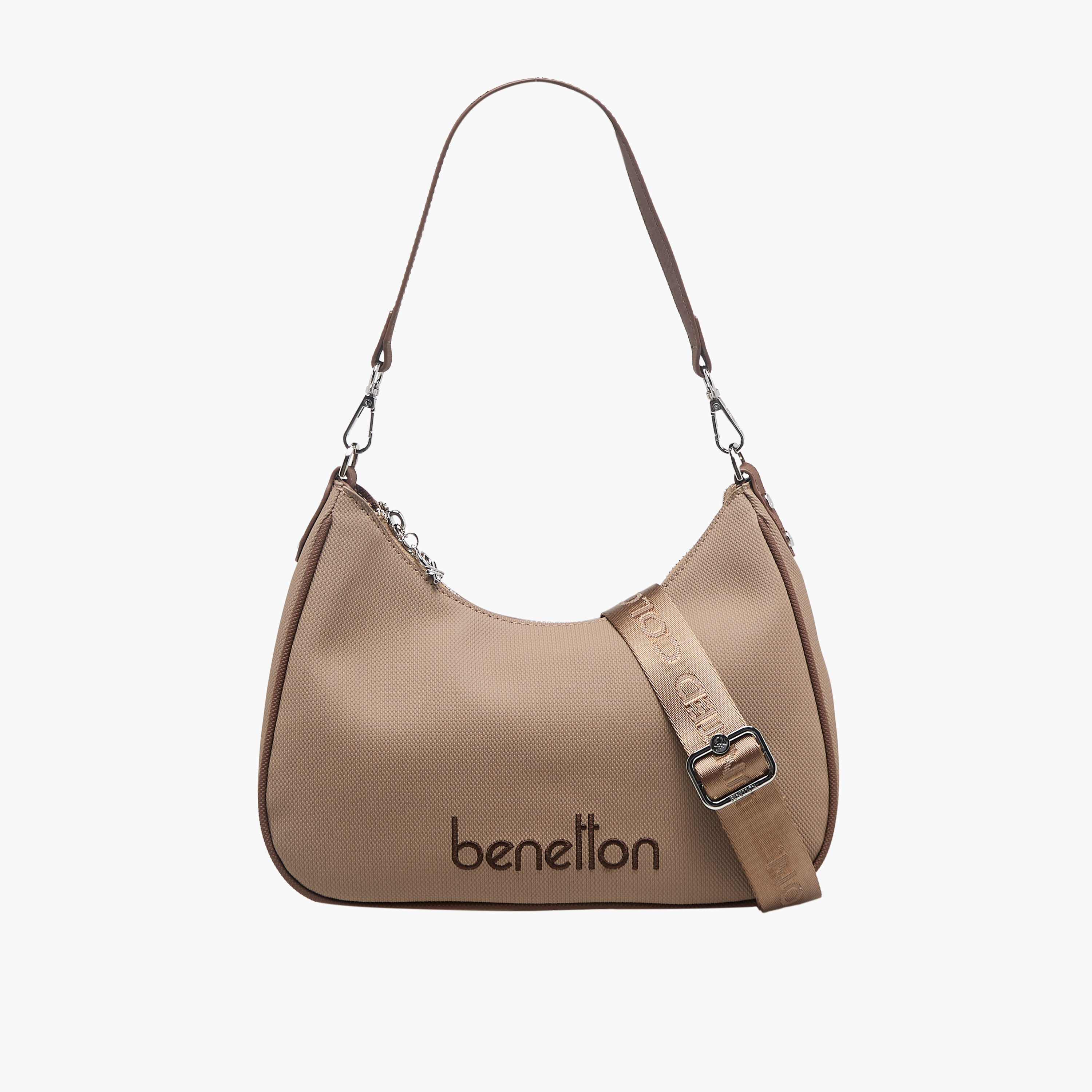United Colors of Benetton Solid Shoulder Bag with Zip Closure-women-bagsandwallets-handbags-image-1