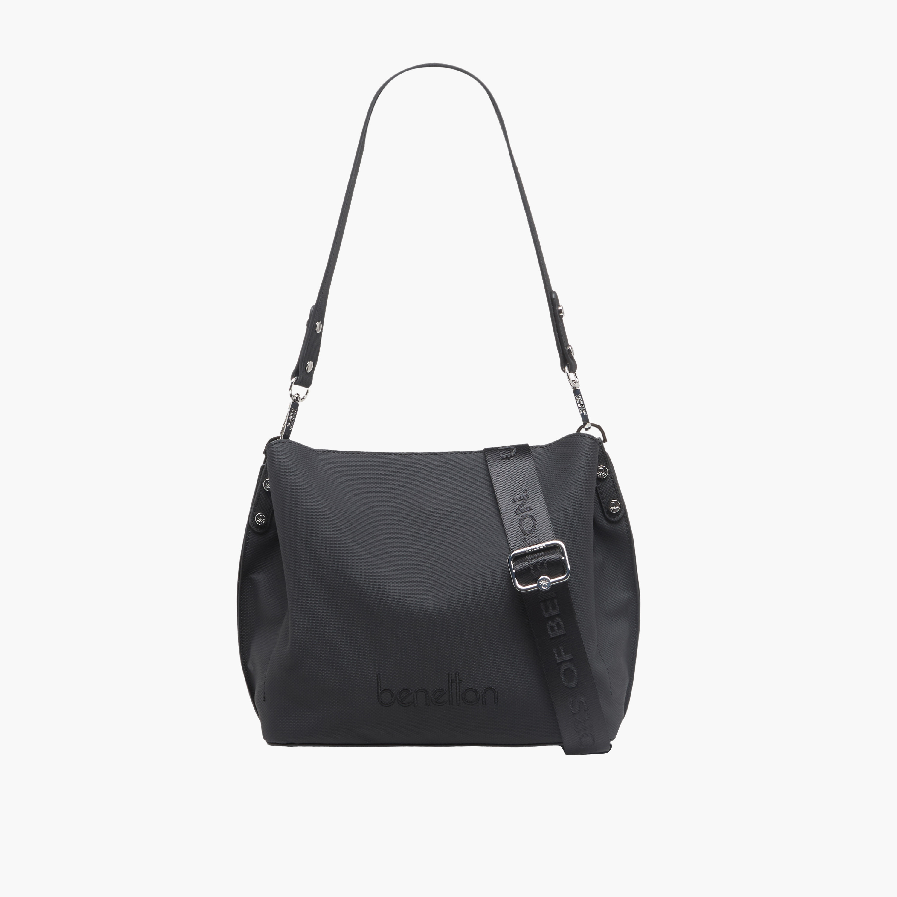 United Colors of Benetton Textured Crossbody Bag with Zip Closure-women-bagsandwallets-handbags-image-1