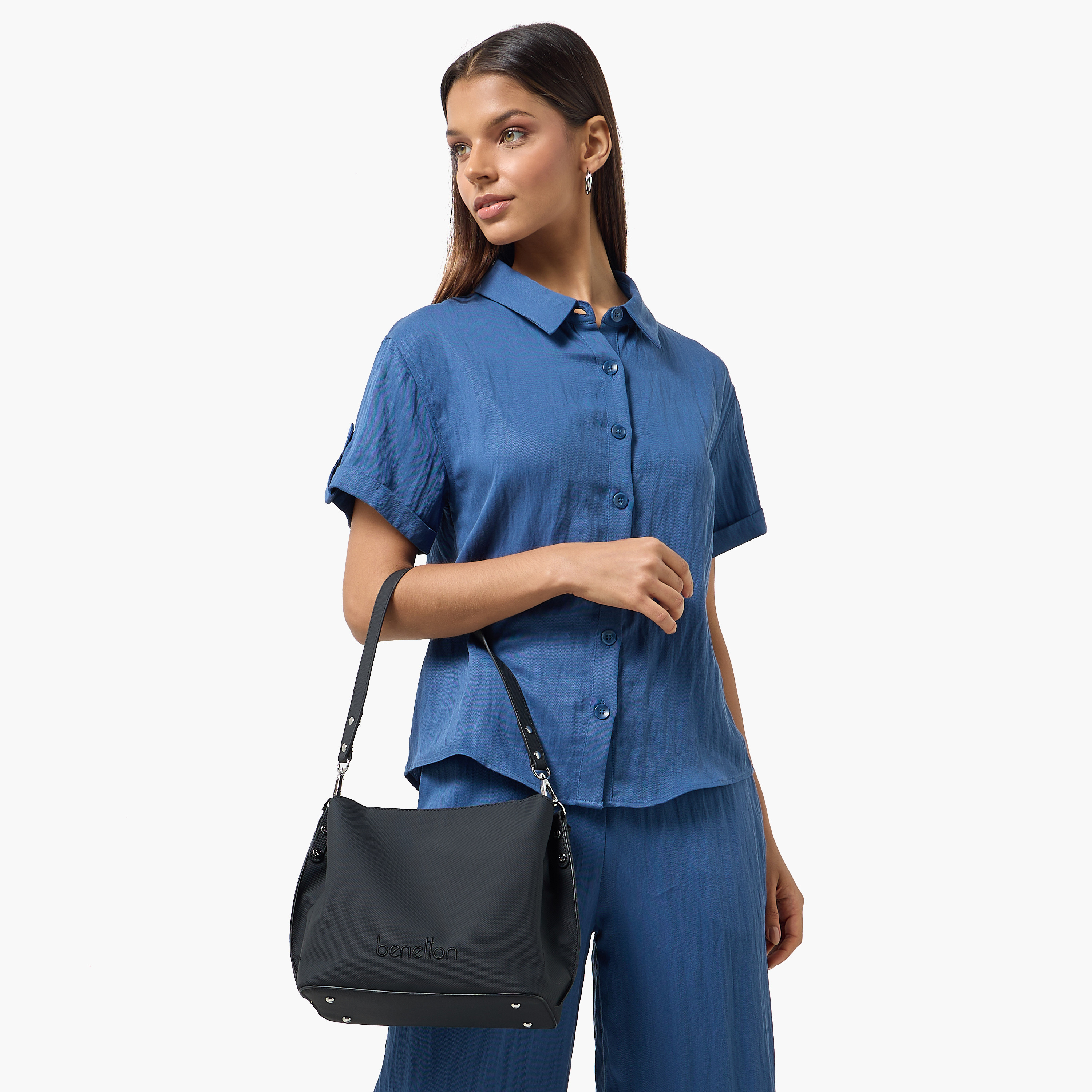 United Colors of Benetton Textured Crossbody Bag with Zip Closure-women-bagsandwallets-handbags-image-8