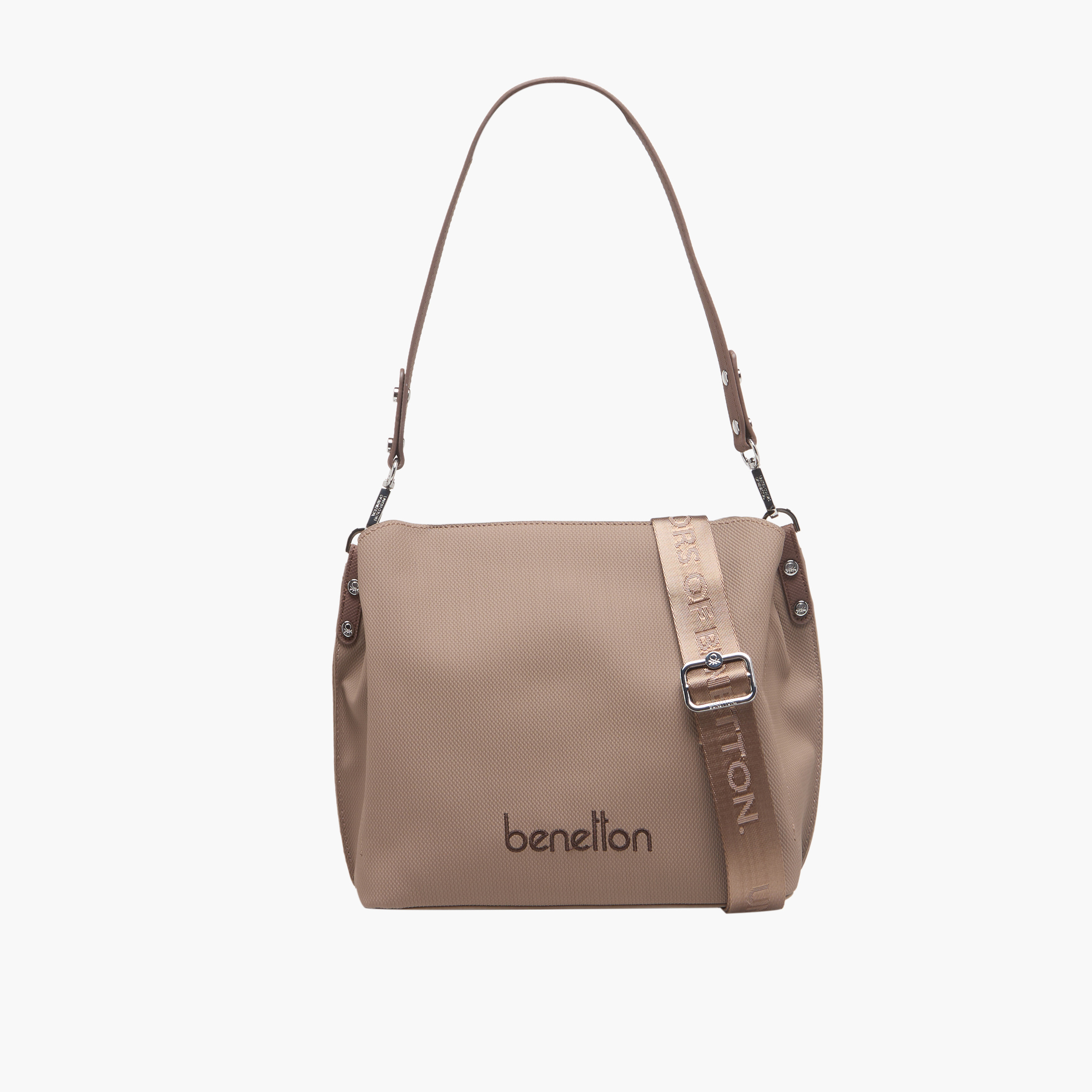 United Colors of Benetton Textured Crossbody Bag with Zip Closure-women-bagsandwallets-handbags-image-1
