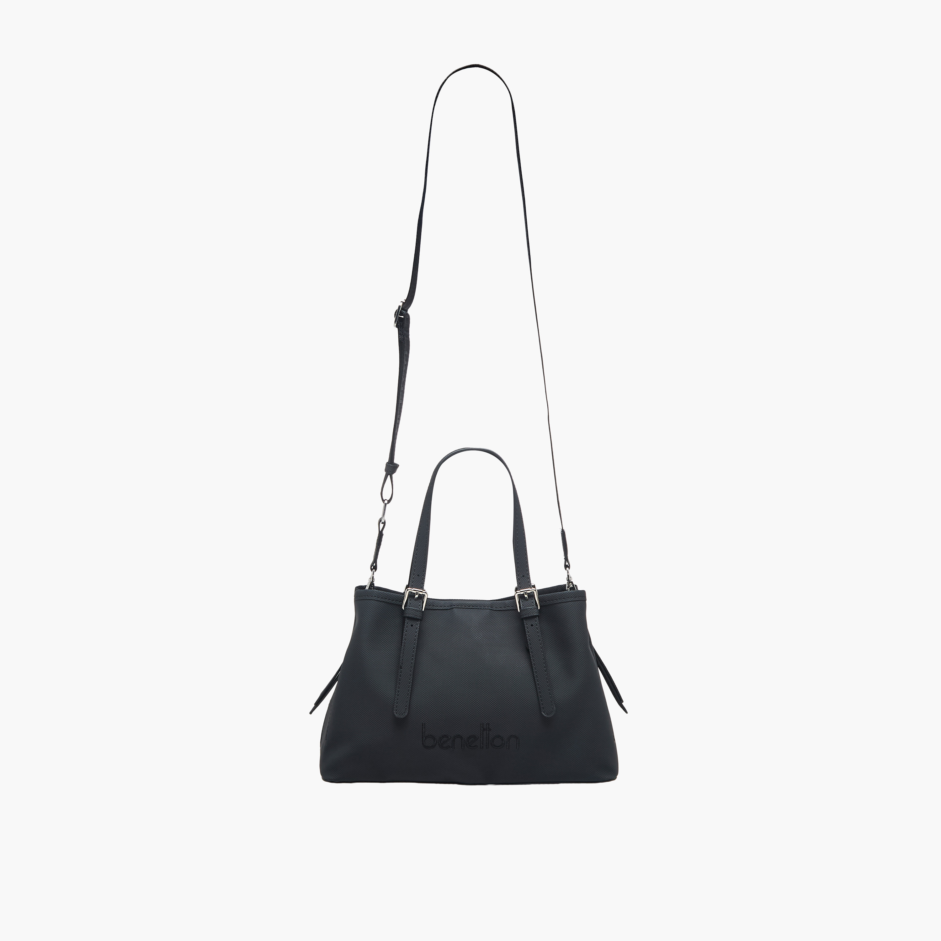 United Colors of Benetton Textured Tote Bag with Zip Closure-women-bagsandwallets-handbags-image-3