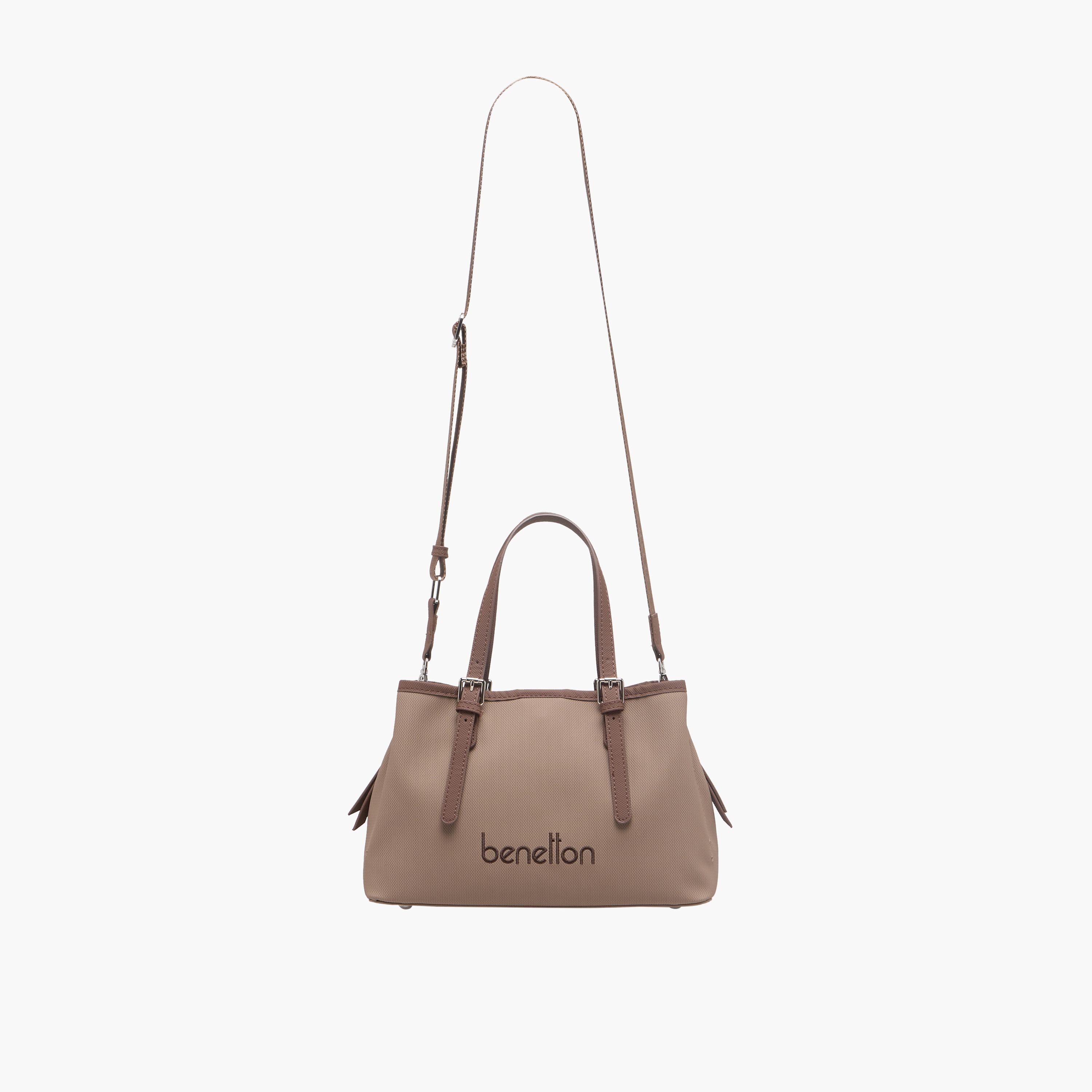 United Colors of Benetton Textured Tote Bag with Zip Closure-women-bagsandwallets-handbags-image-3