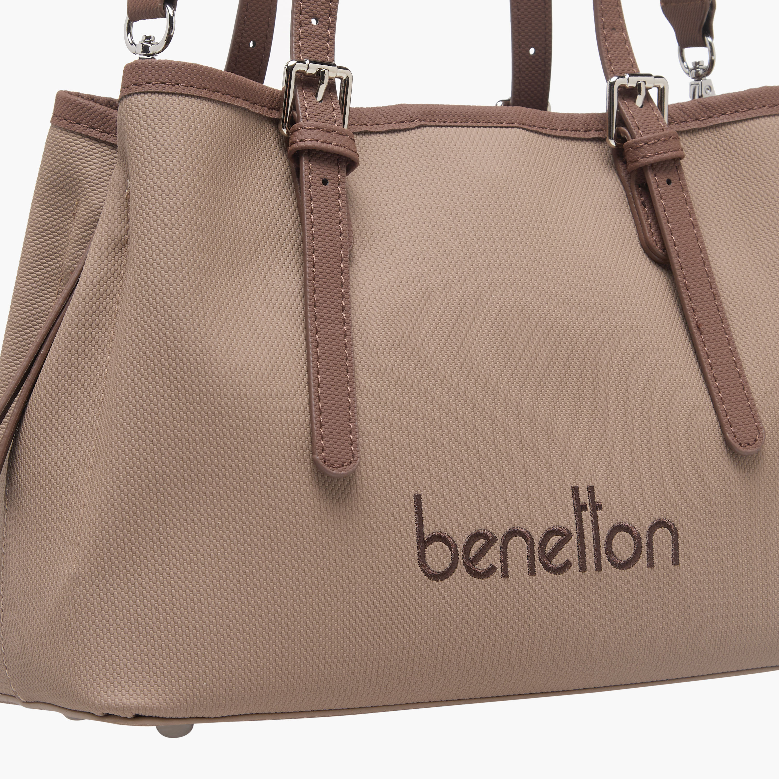 United Colors of Benetton Textured Tote Bag with Zip Closure-women-bagsandwallets-handbags-image-5