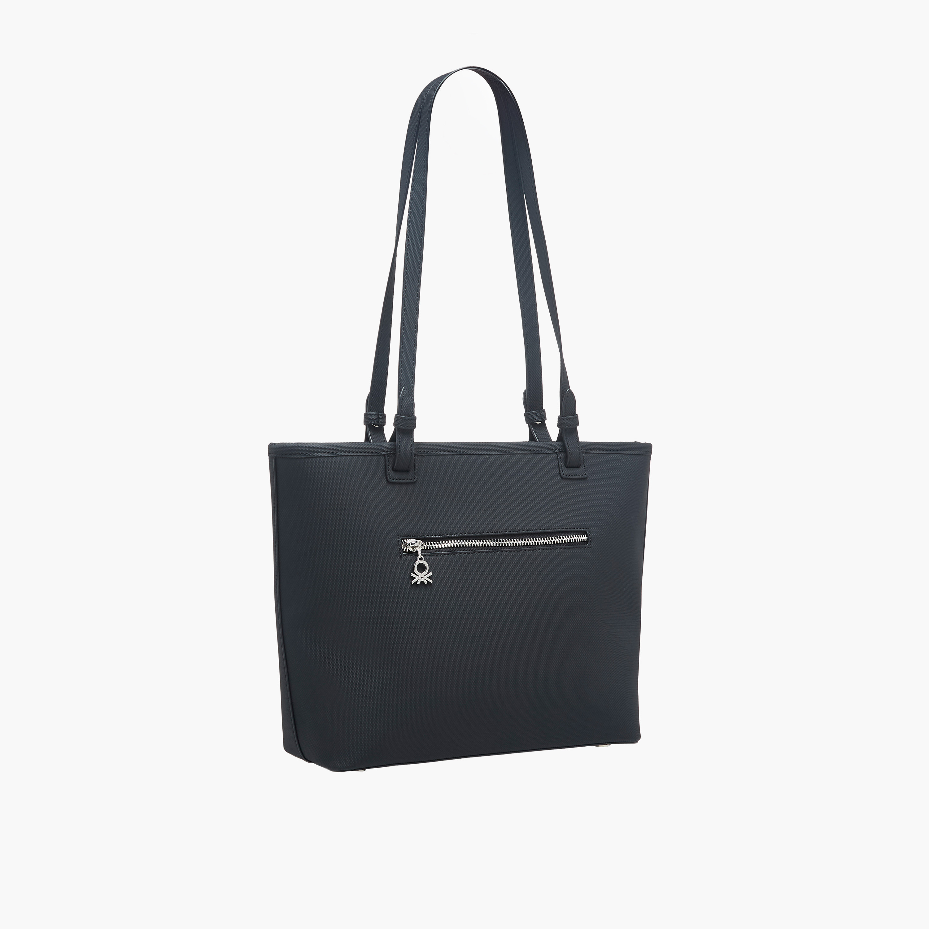 United Colors of Benetton Solid Tote Bag with Zip Closure-women-bagsandwallets-handbags-image-4
