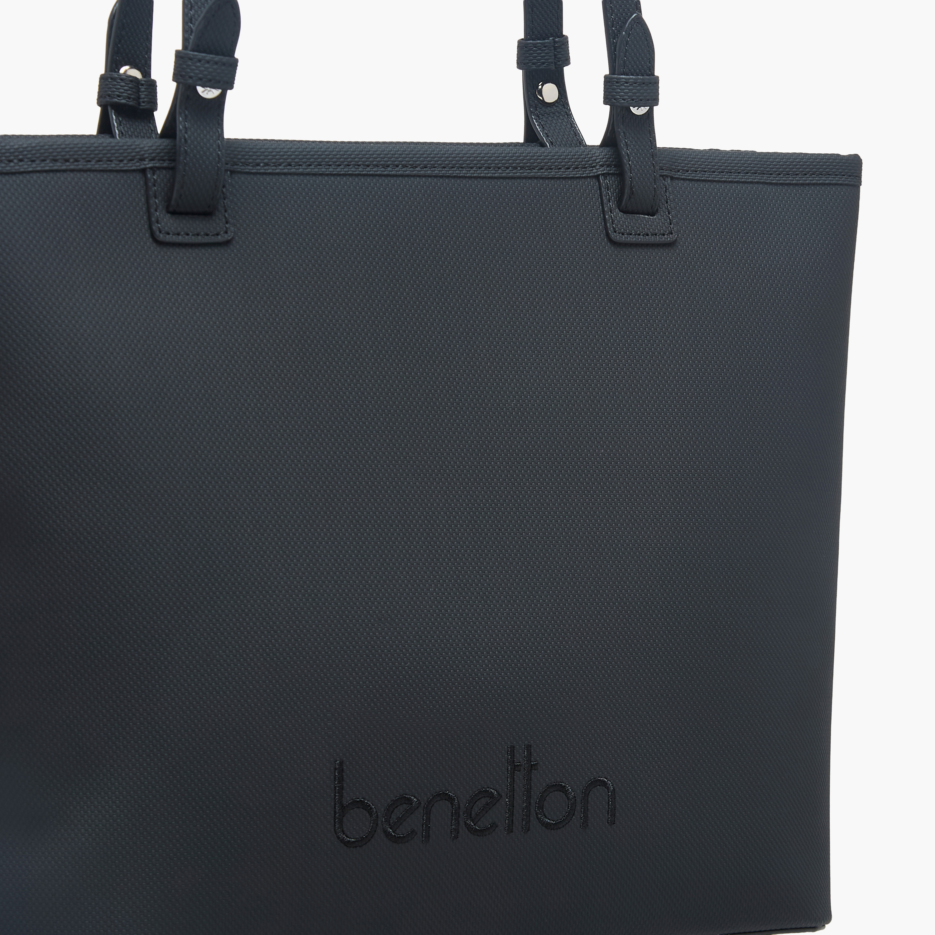 United Colors of Benetton Solid Tote Bag with Zip Closure-women-bagsandwallets-handbags-image-5