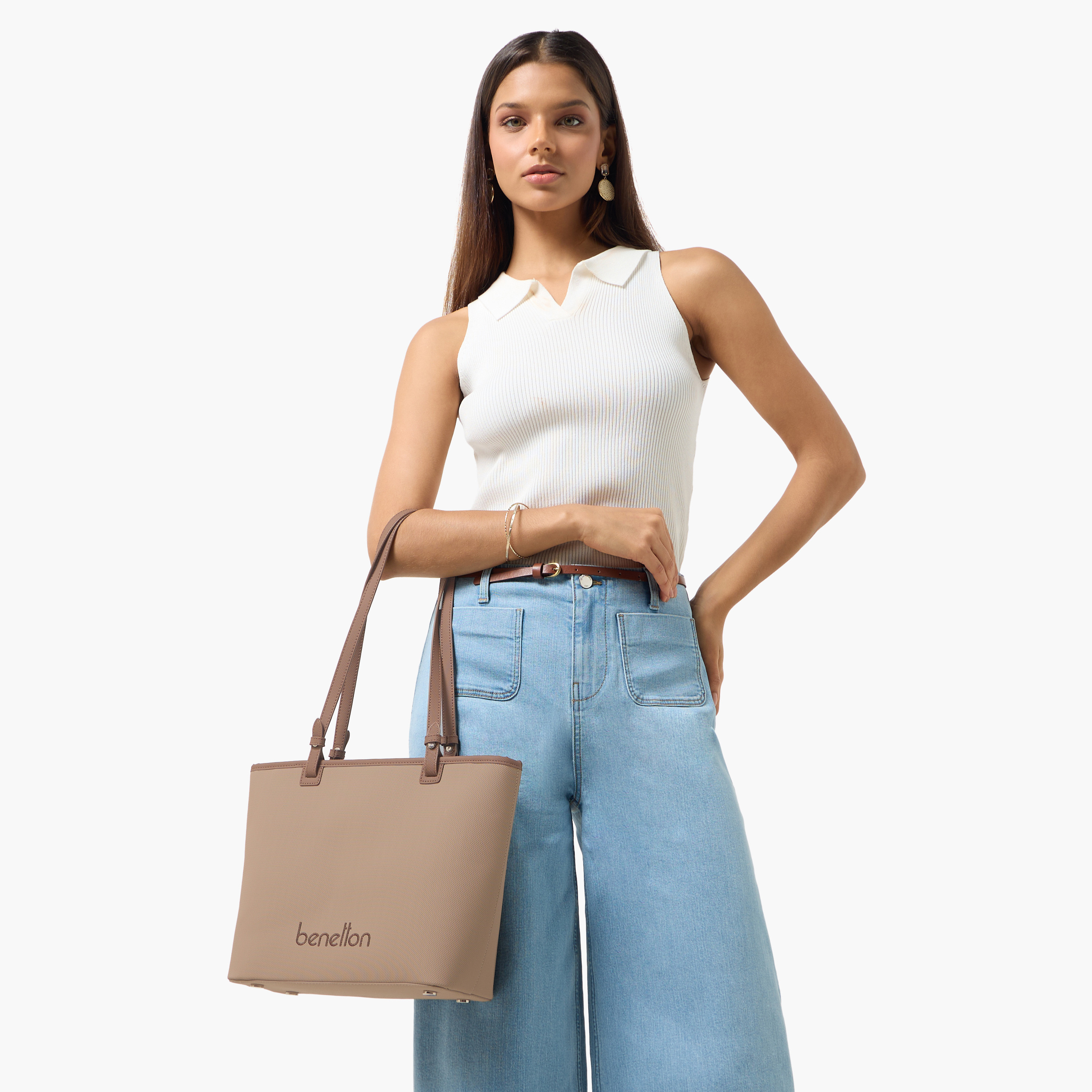 شنطة توتي سادة بسحاب إغلاق من يونايتد كلرز أوف بينيتون-women-bagsandwallets-handbags-image-2