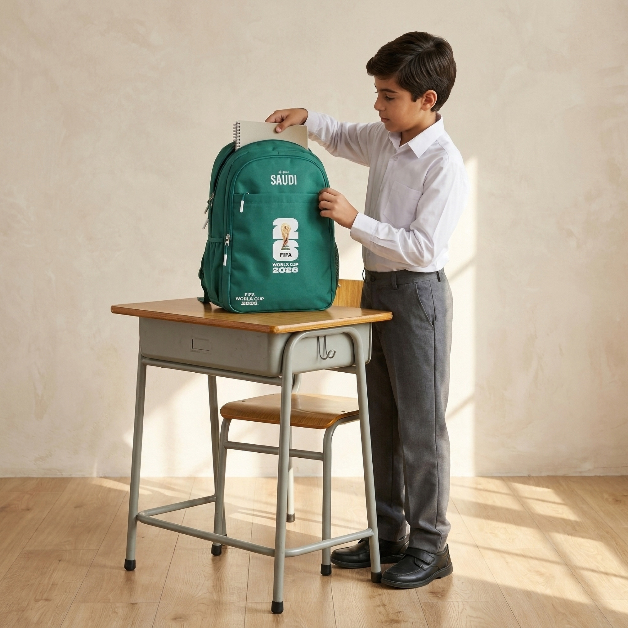 FIFA Saudi Arabia Print Backpack for Kids 8-13 Years with Pockets-school-bagsandbackpacks-backpacks-image-3