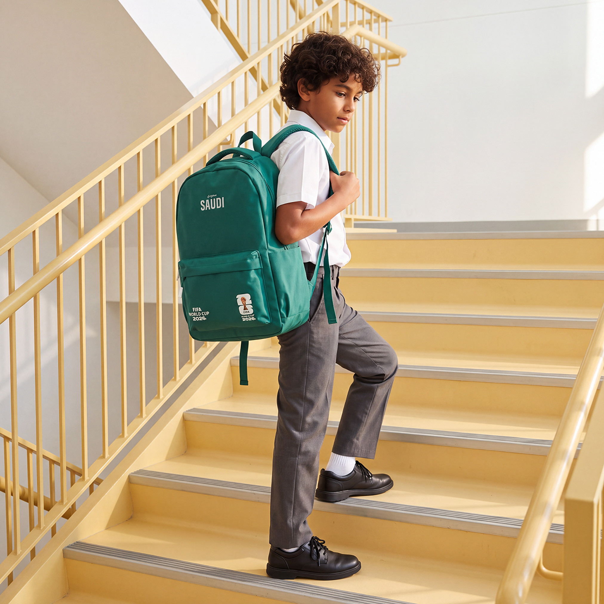 FIFA Saudi Arabia Print Backpack for Kids 8-13 Years with Pockets-school-bagsandbackpacks-backpacks-image-3