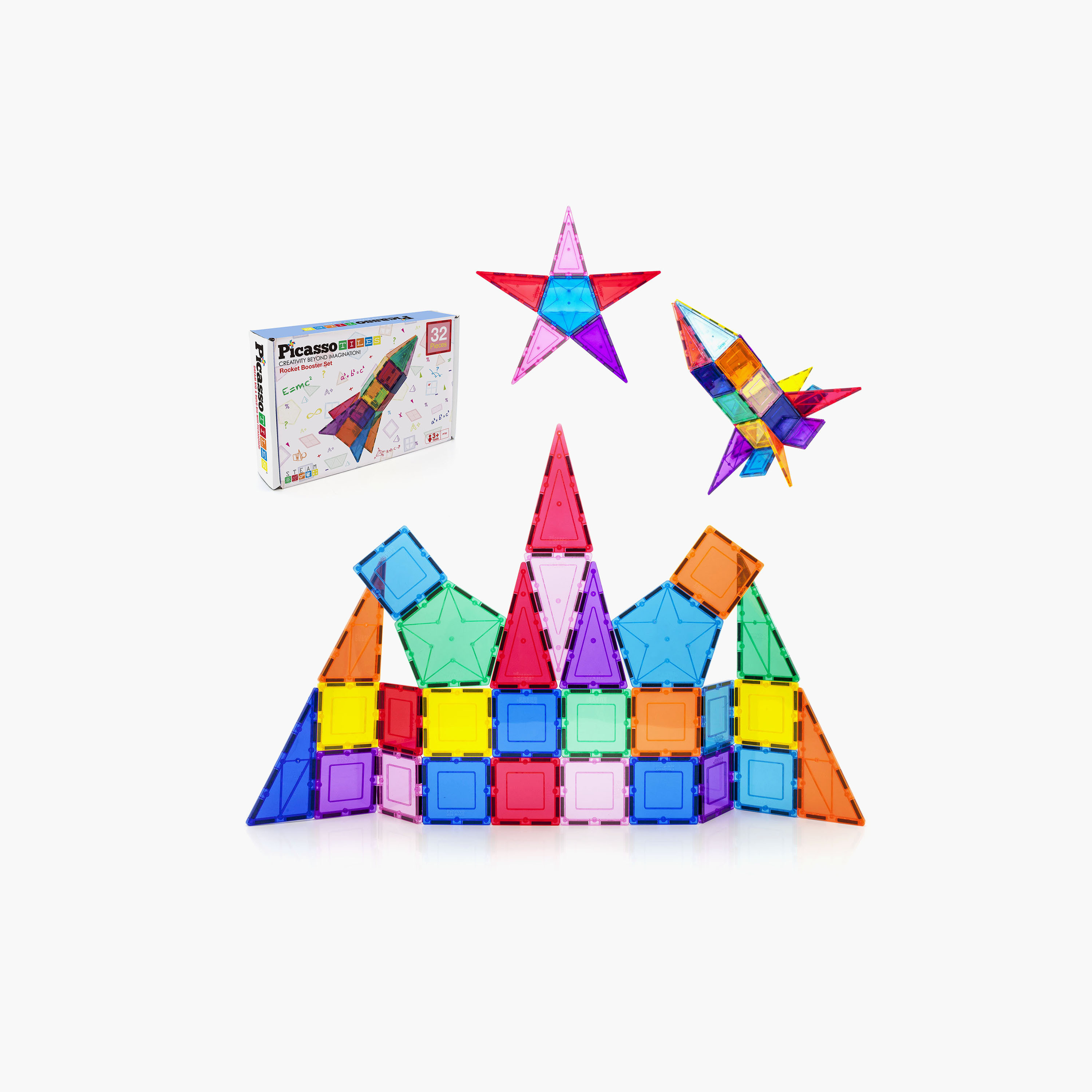 Picasso 32-Piece Magnetic Tile Rocket Ship Building Set-toys-buildingblocks-magnetictoys-image-10