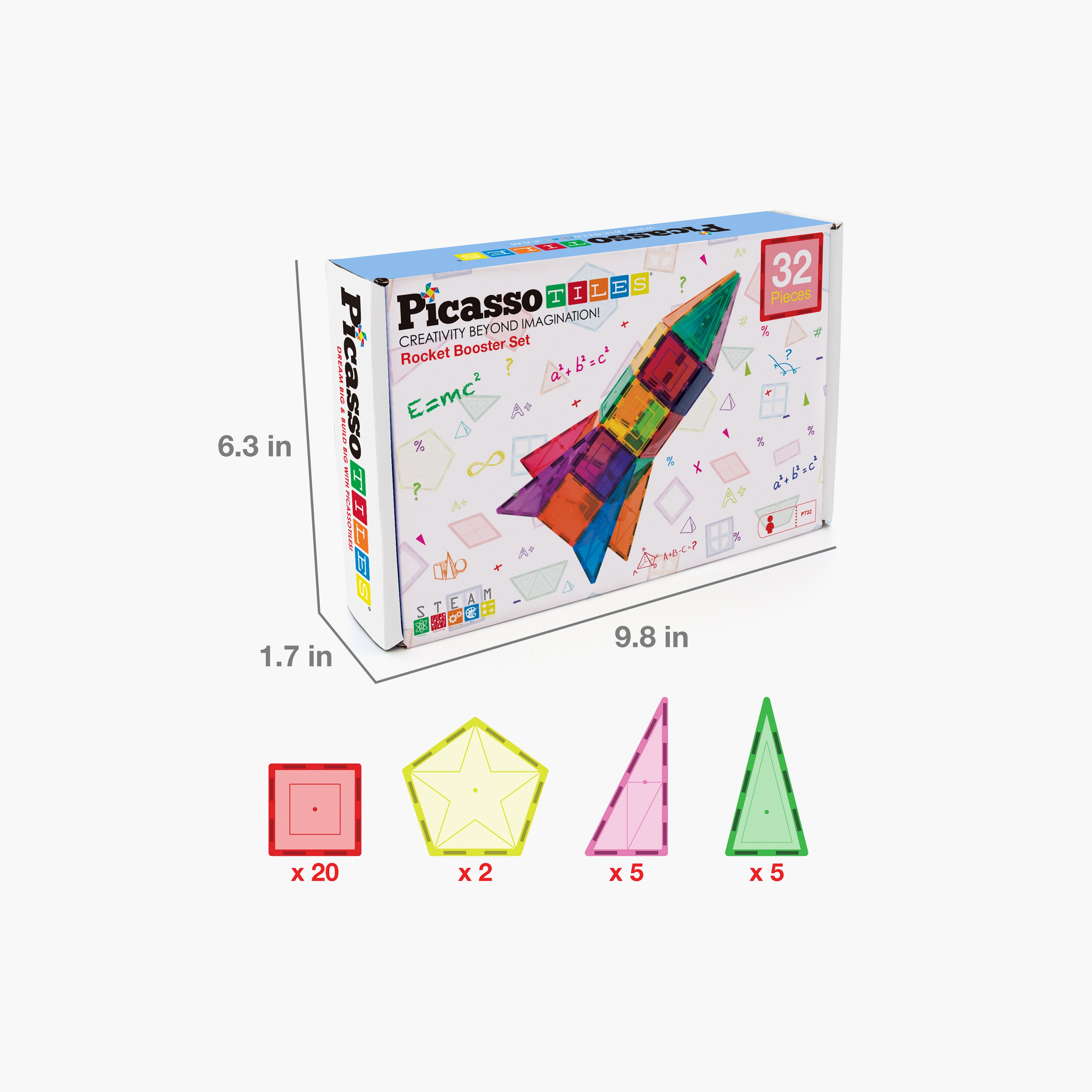 Picasso 32-Piece Magnetic Tile Rocket Ship Building Set-toys-buildingblocks-magnetictoys-image-12