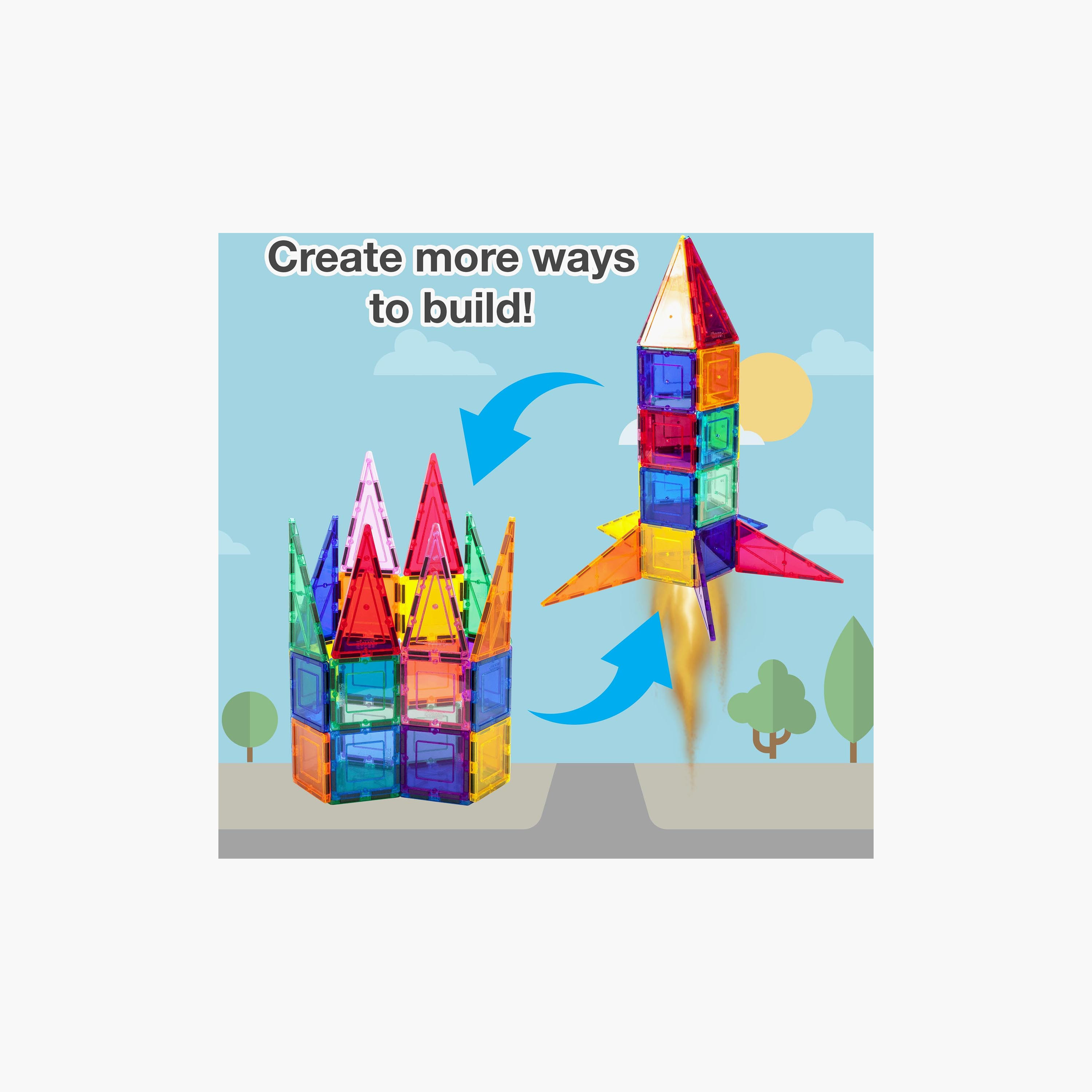 Picasso 32-Piece Magnetic Tile Rocket Ship Building Set-toys-buildingblocks-magnetictoys-image-3
