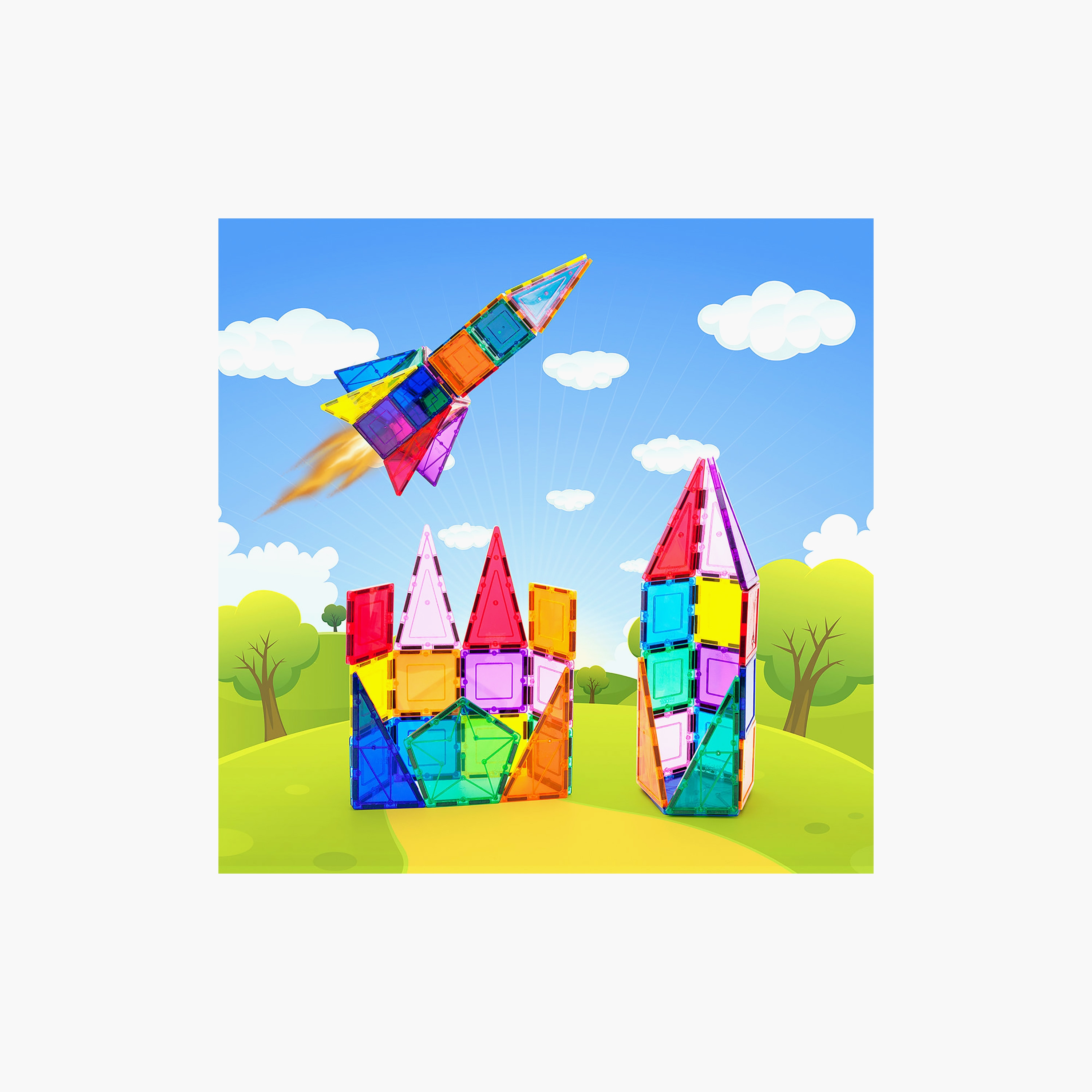 Picasso 32-Piece Magnetic Tile Rocket Ship Building Set-toys-buildingblocks-magnetictoys-image-7