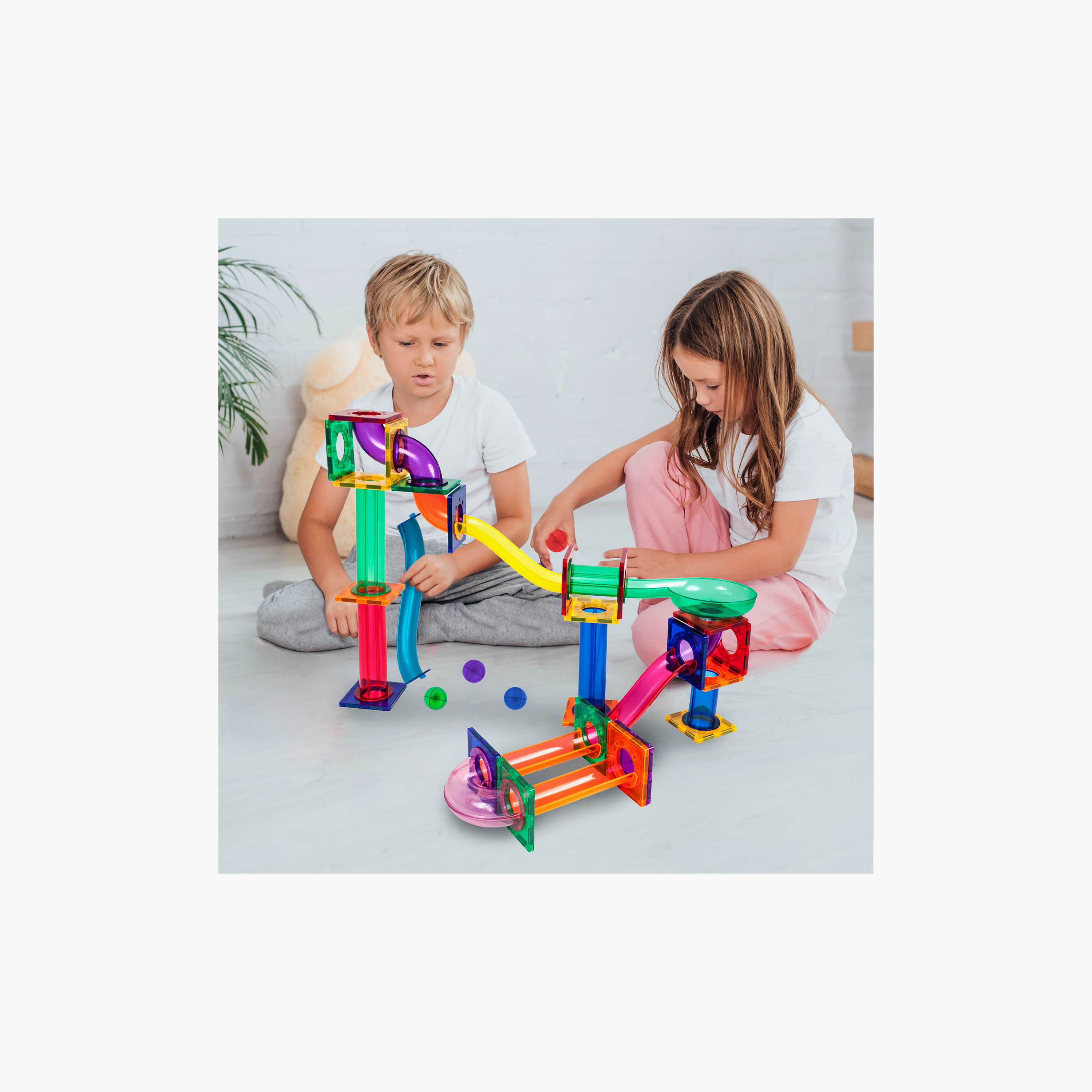 Picasso 50-Piece Magnetic Marble Run Building Block Set-toys-buildingblocks-magnetictoys-image-8