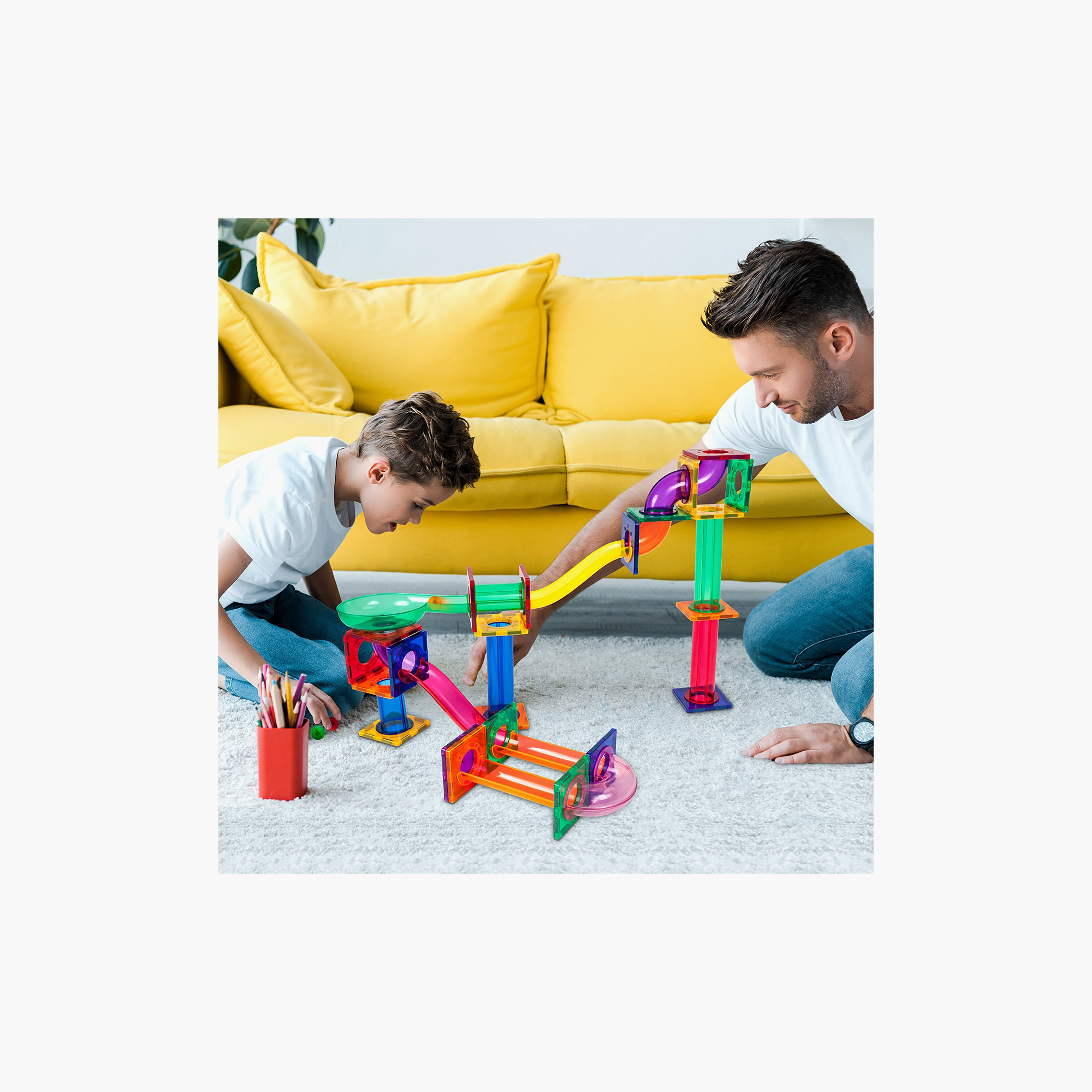 Picasso 50-Piece Magnetic Marble Run Building Block Set-toys-buildingblocks-magnetictoys-image-9