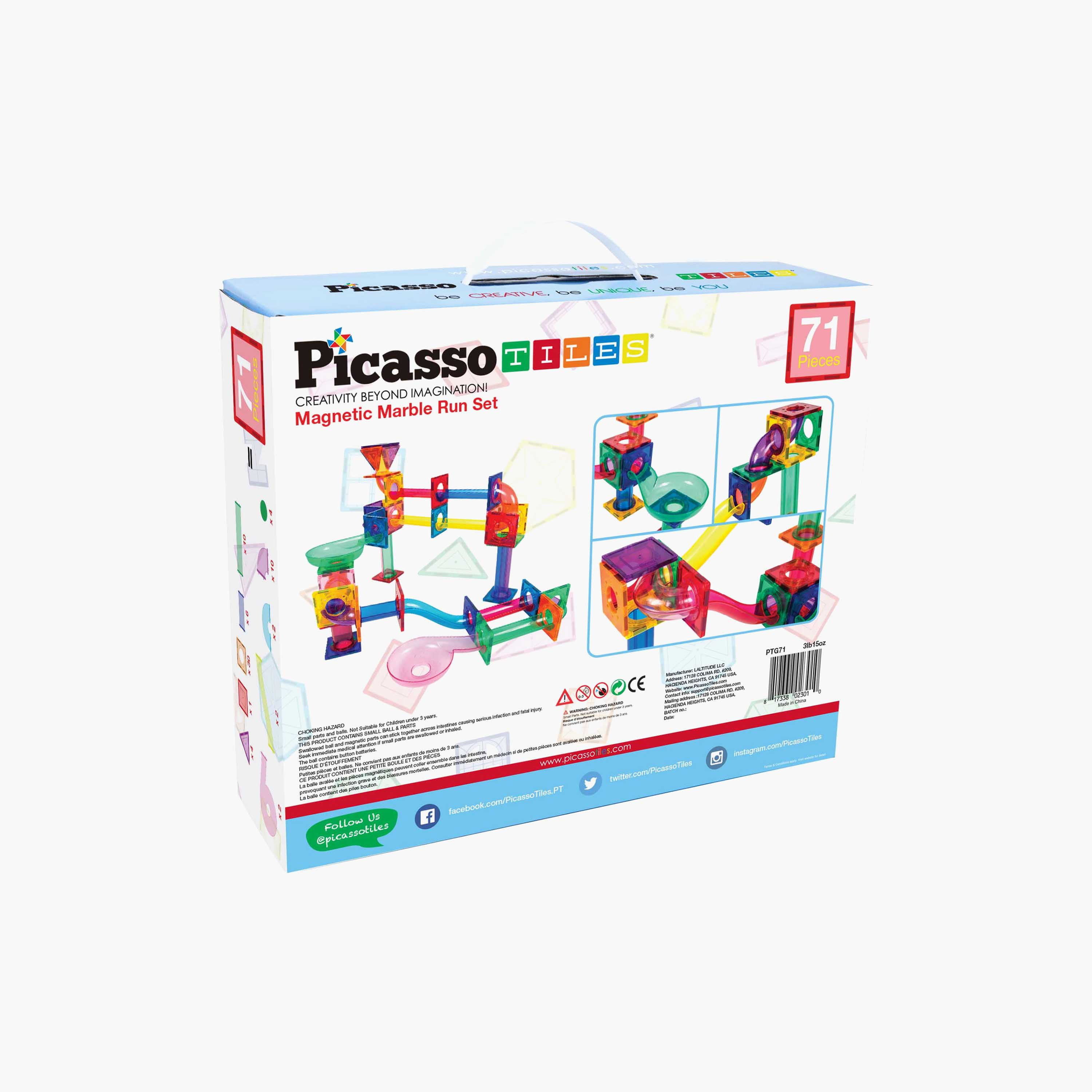 Picasso 71-Piece Magnetic Marble Run Connecting Building Block Set-toys-buildingblocks-magnetictoys-image-11