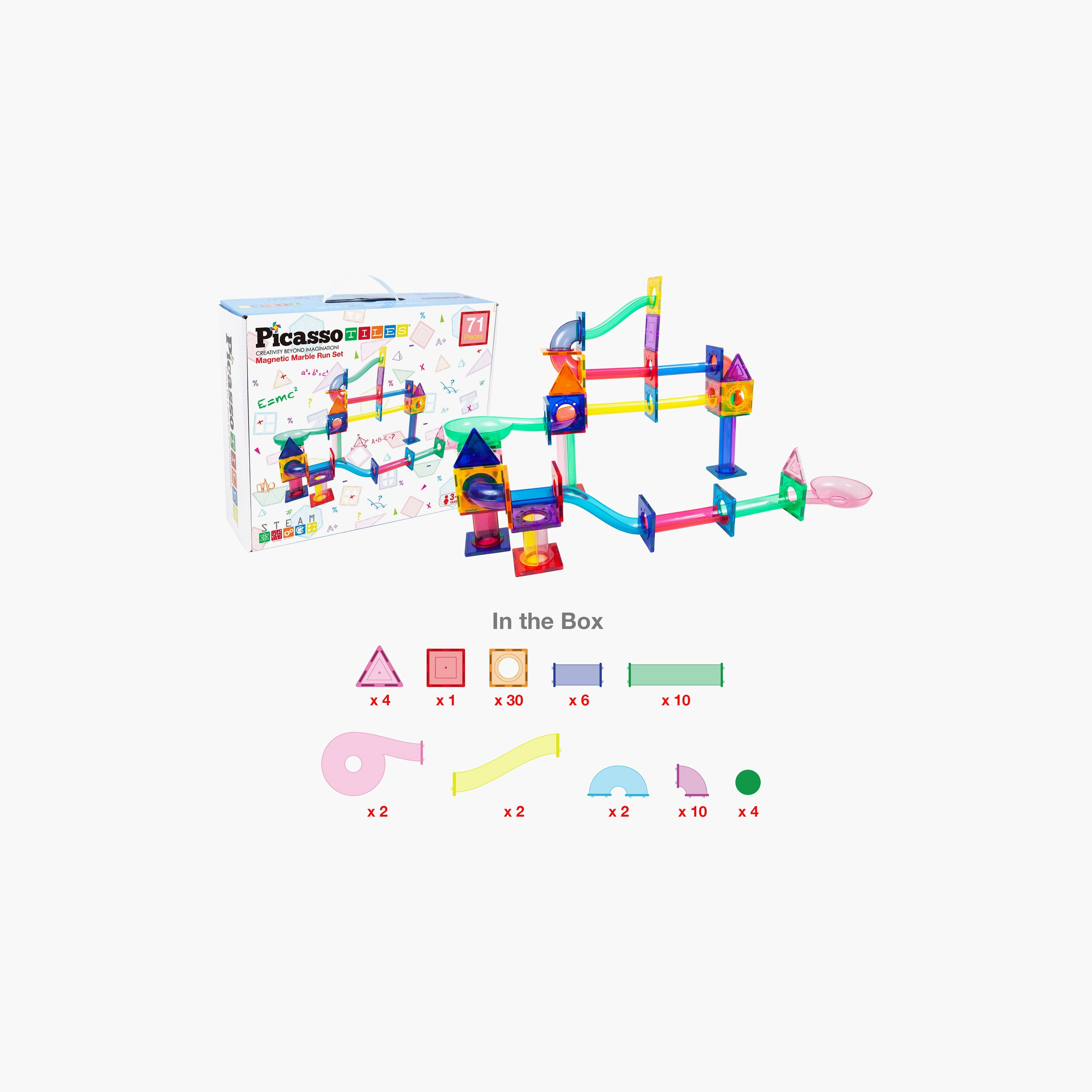 Picasso 71-Piece Magnetic Marble Run Connecting Building Block Set-toys-buildingblocks-magnetictoys-image-12