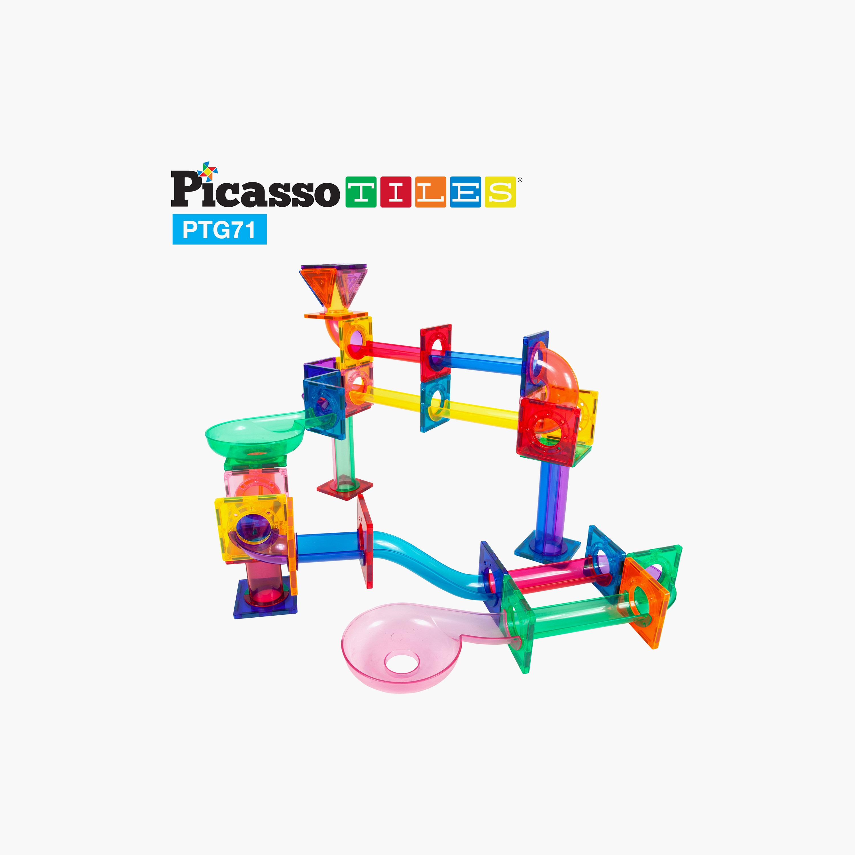 Picasso 71-Piece Magnetic Marble Run Connecting Building Block Set-toys-buildingblocks-magnetictoys-image-2