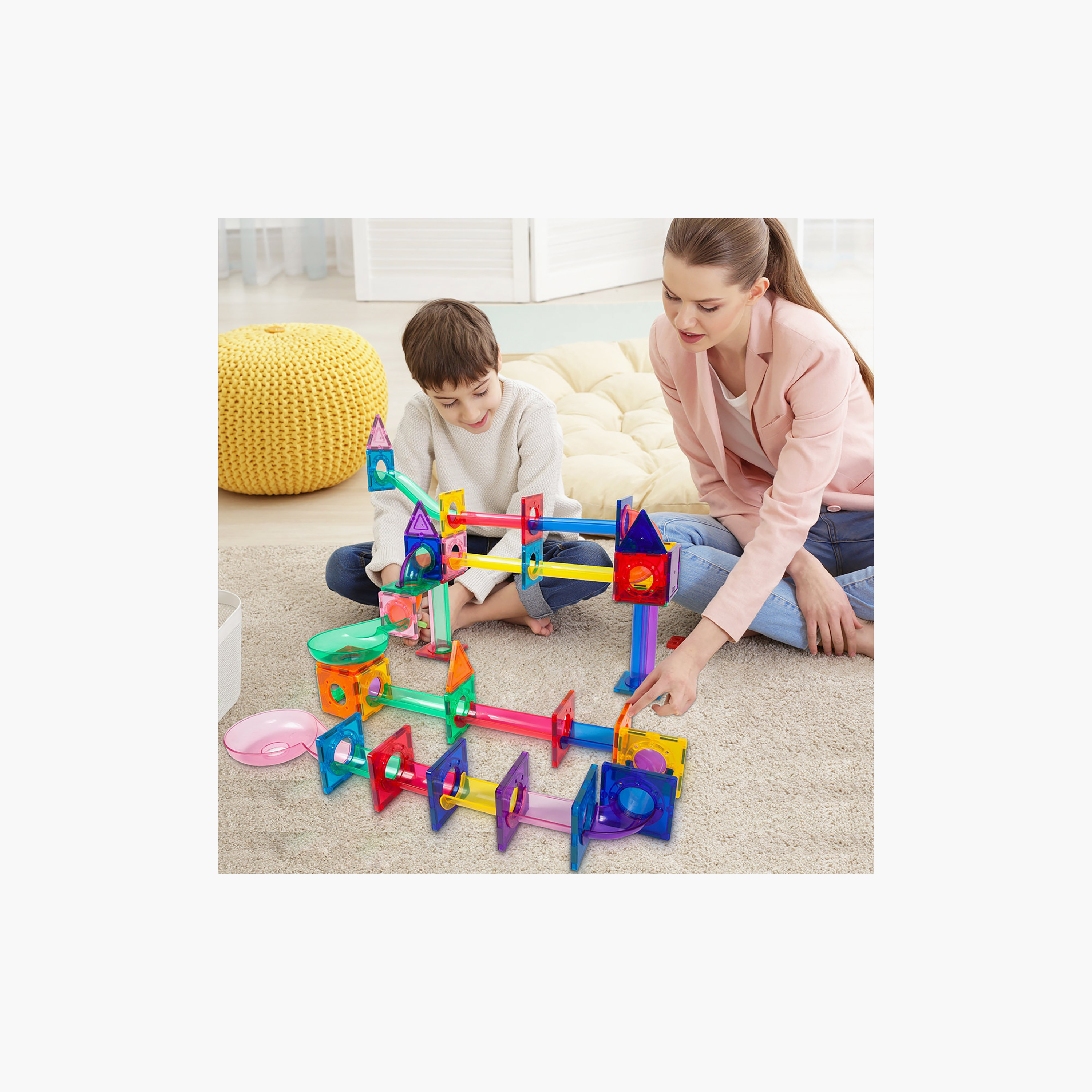 Picasso 71-Piece Magnetic Marble Run Connecting Building Block Set-toys-buildingblocks-magnetictoys-image-3