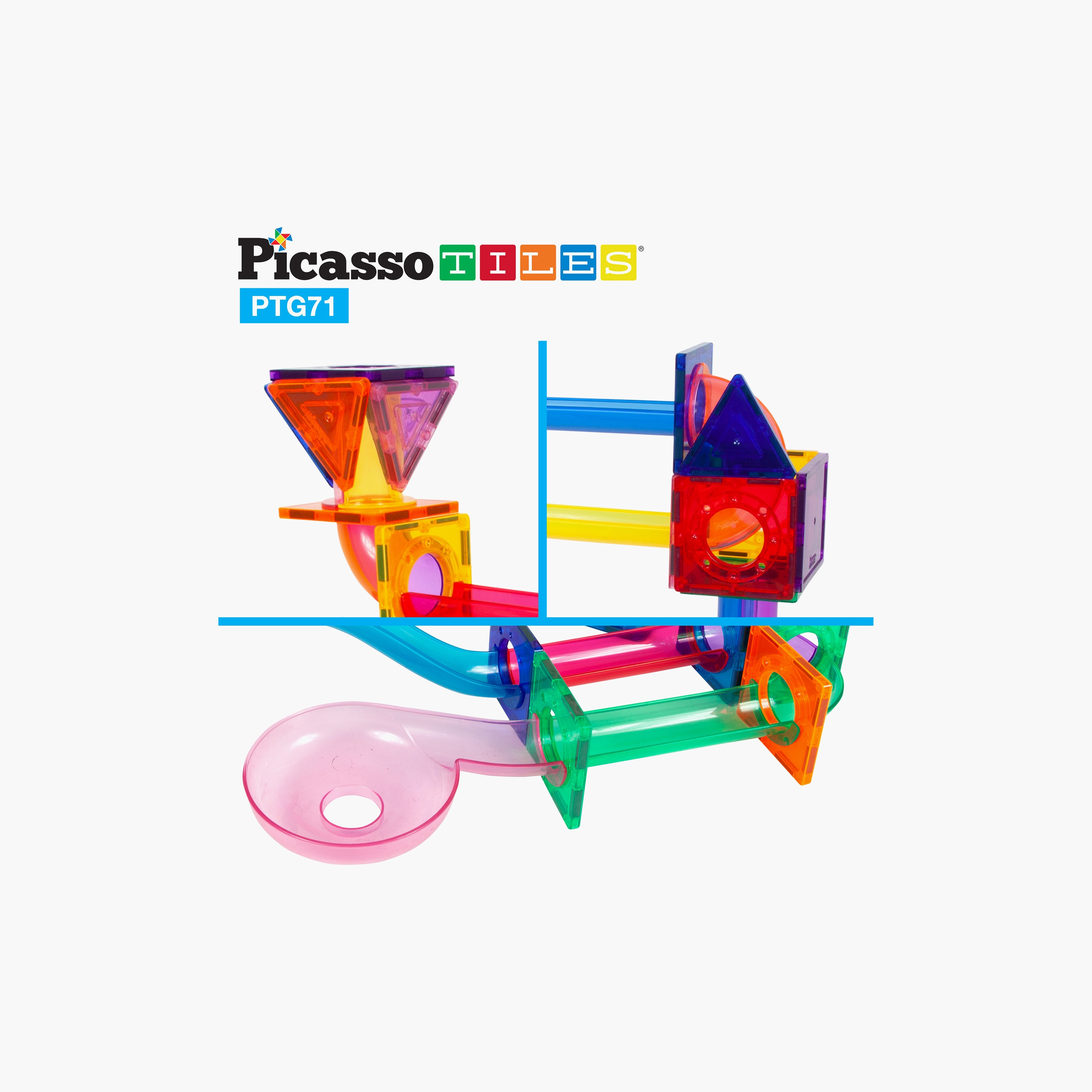 Picasso 71-Piece Magnetic Marble Run Connecting Building Block Set-toys-buildingblocks-magnetictoys-image-4
