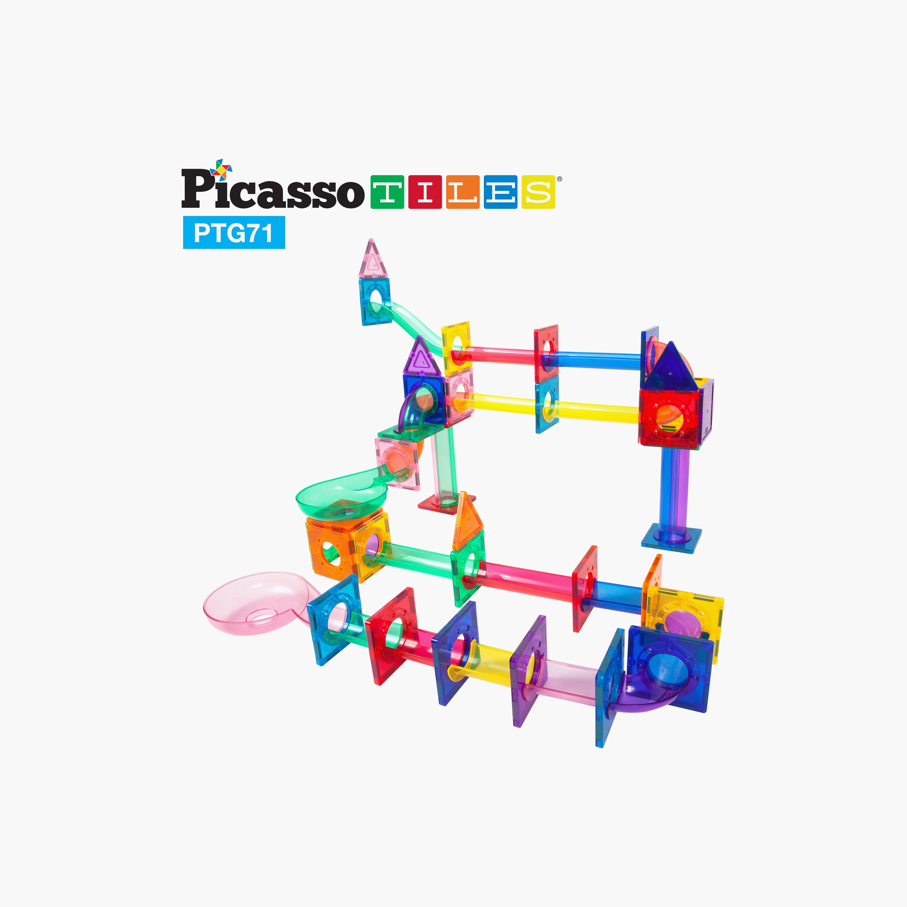 Picasso 71-Piece Magnetic Marble Run Connecting Building Block Set-toys-buildingblocks-magnetictoys-image-5
