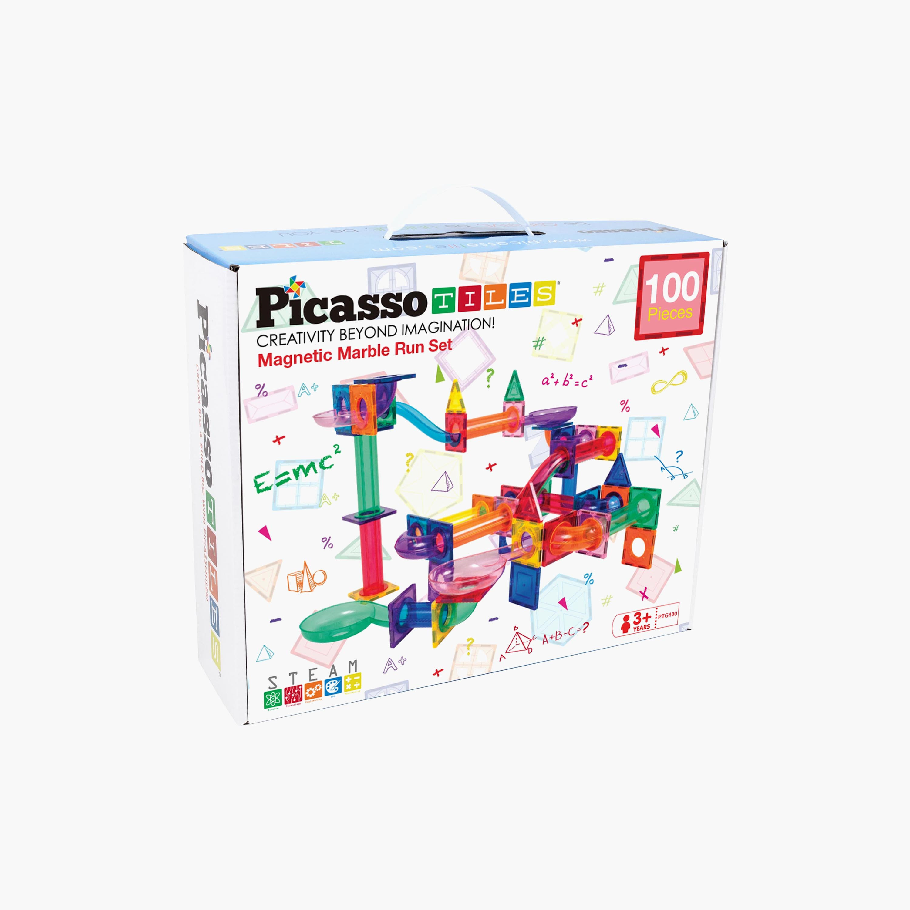 Picasso 100-Piece Magnetic Tile Marble Run Building Toy Set-toys-buildingblocks-magnetictoys-image-4