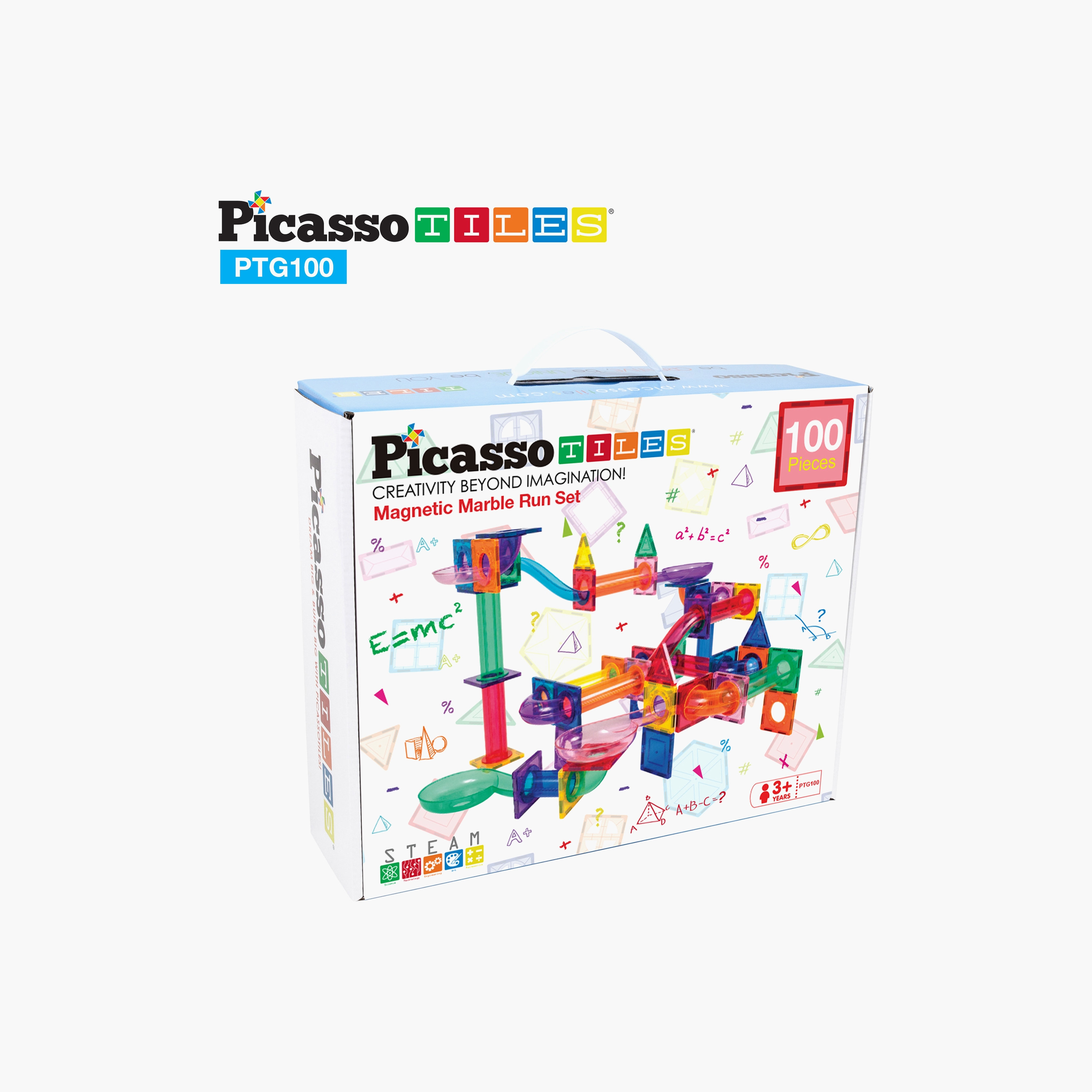 Picasso 100-Piece Magnetic Tile Marble Run Building Toy Set-toys-buildingblocks-magnetictoys-image-9