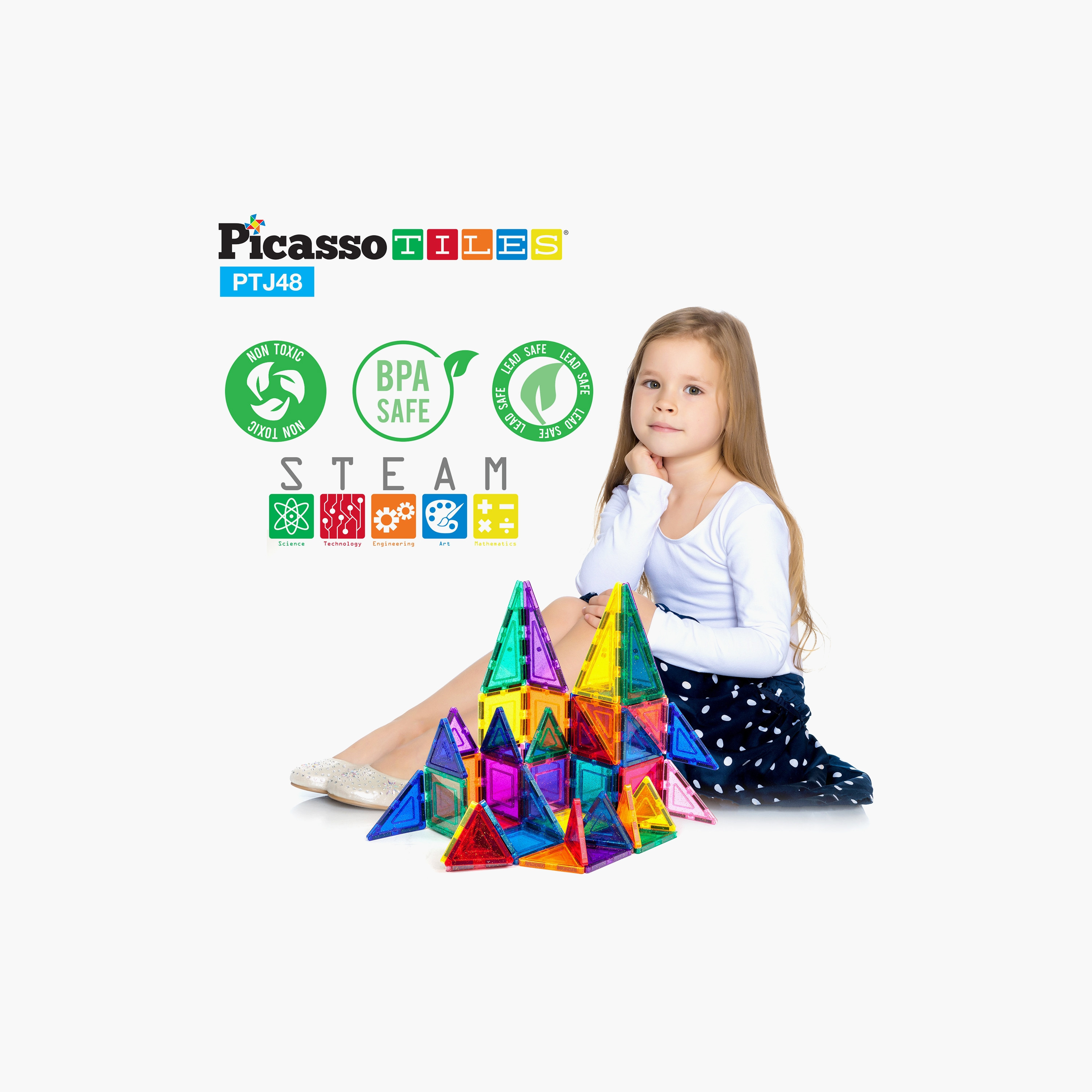 Picasso 48-Piece Pastel Glitter Magnetic Building Tile Set-toys-buildingblocks-magnetictoys-image-13