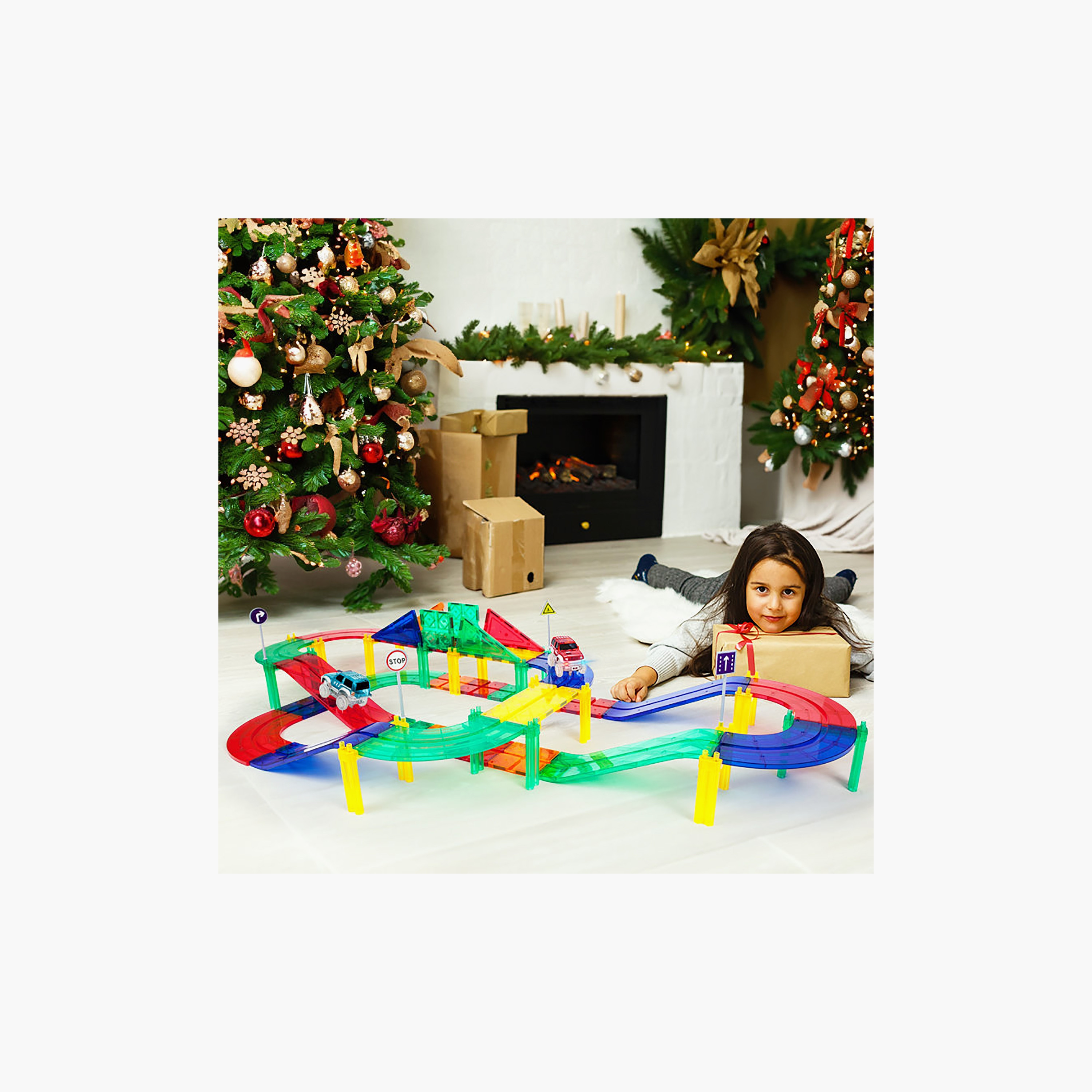 Picasso 50-Piece Magnetic Tile Race Track Building Set with LED Cars-toys-buildingblocks-magnetictoys-image-15