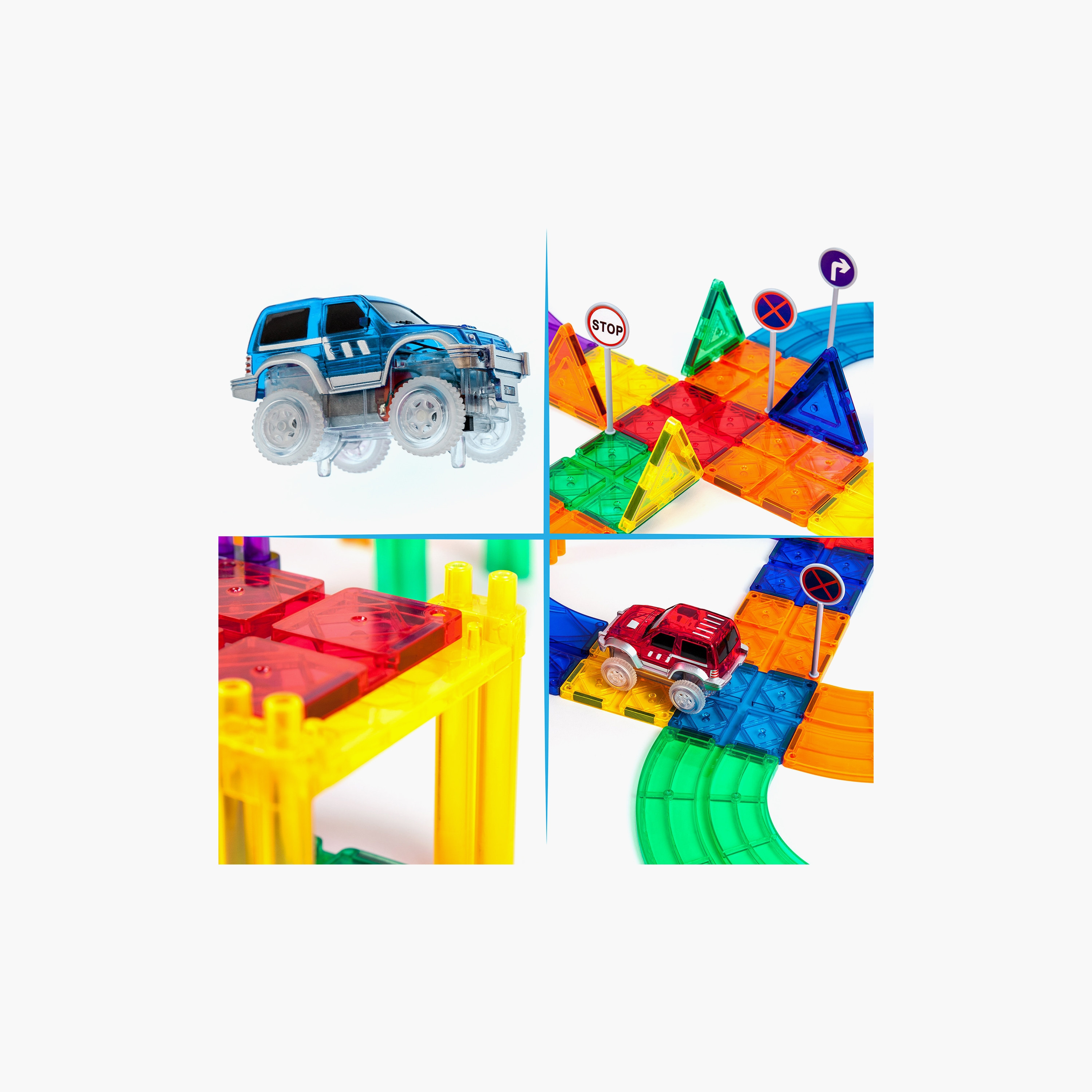 Picasso 50-Piece Magnetic Tile Race Track Building Set with LED Cars-toys-buildingblocks-magnetictoys-image-3
