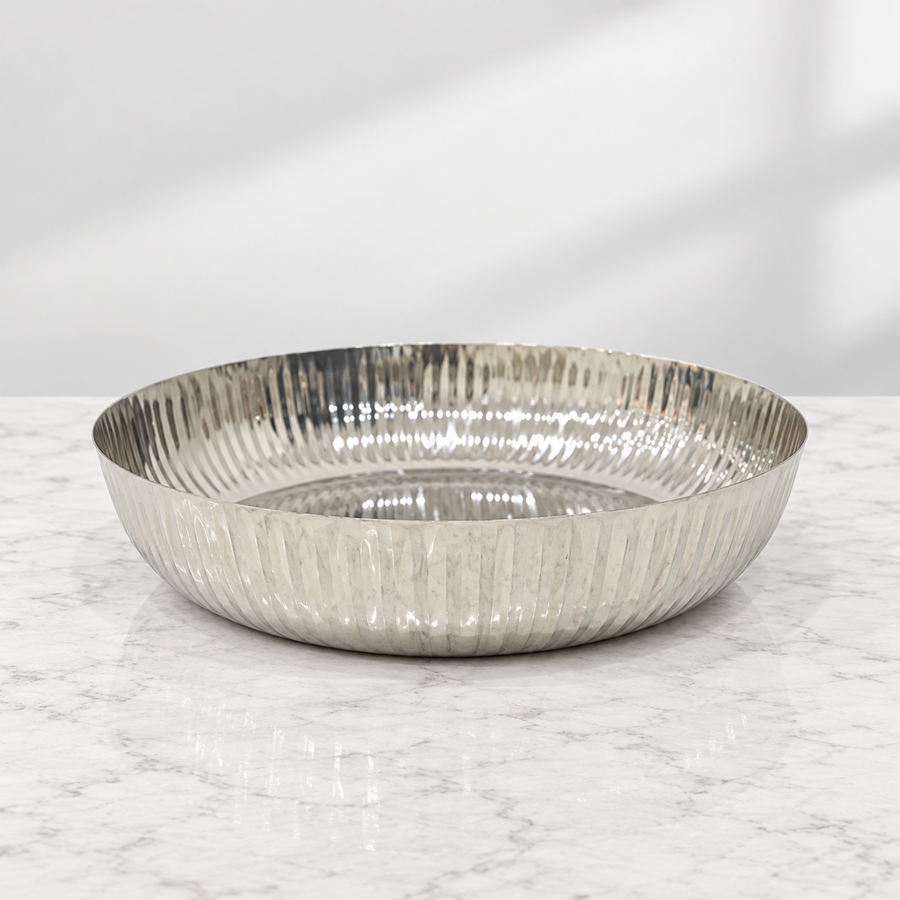 Crafted By Lifestyle Embossed Steel Serving Bowl - 30 Cm-household-dining-dinnerware-bowls-image-1