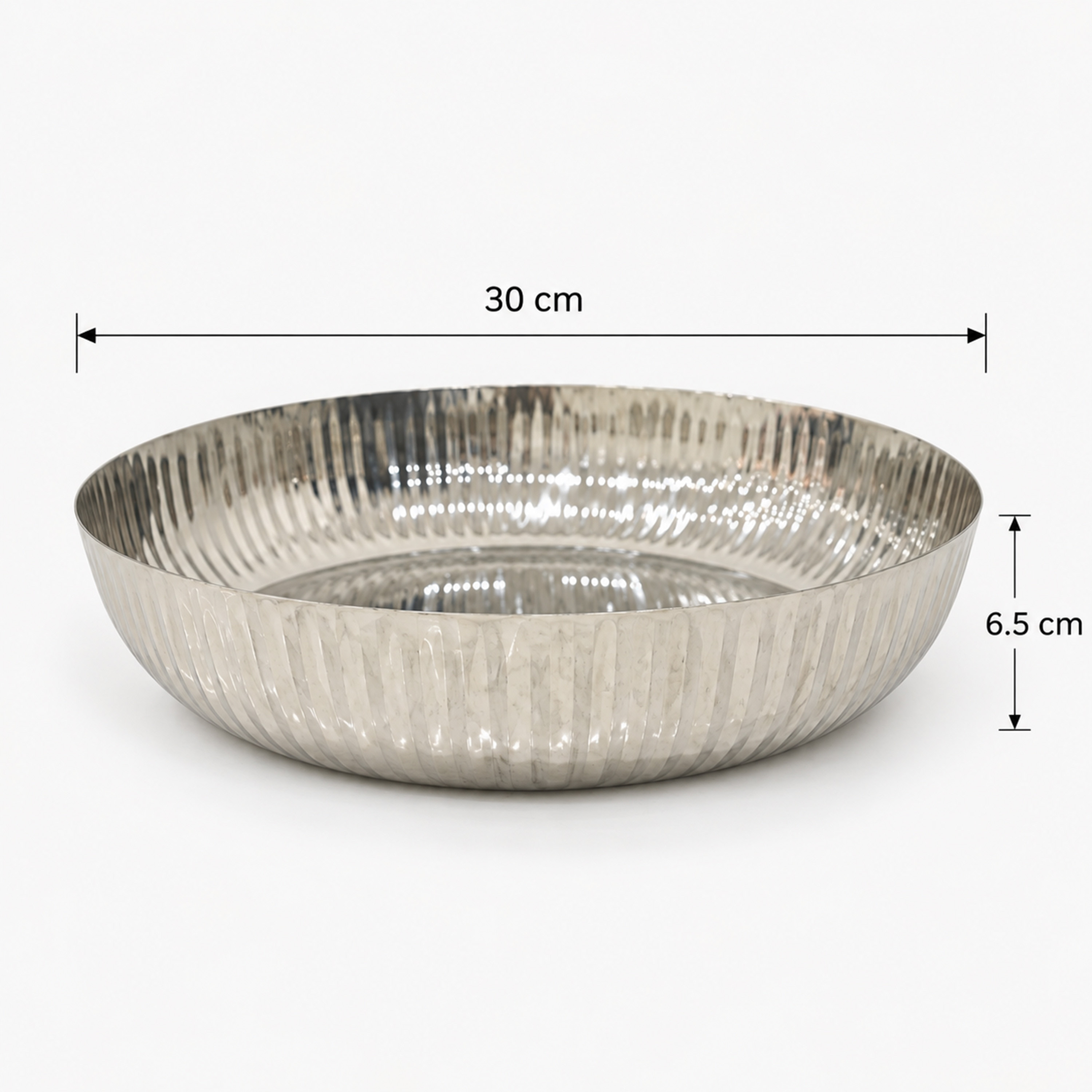 Crafted By Lifestyle Embossed Steel Serving Bowl - 30 Cm-household-dining-dinnerware-bowls-image-5