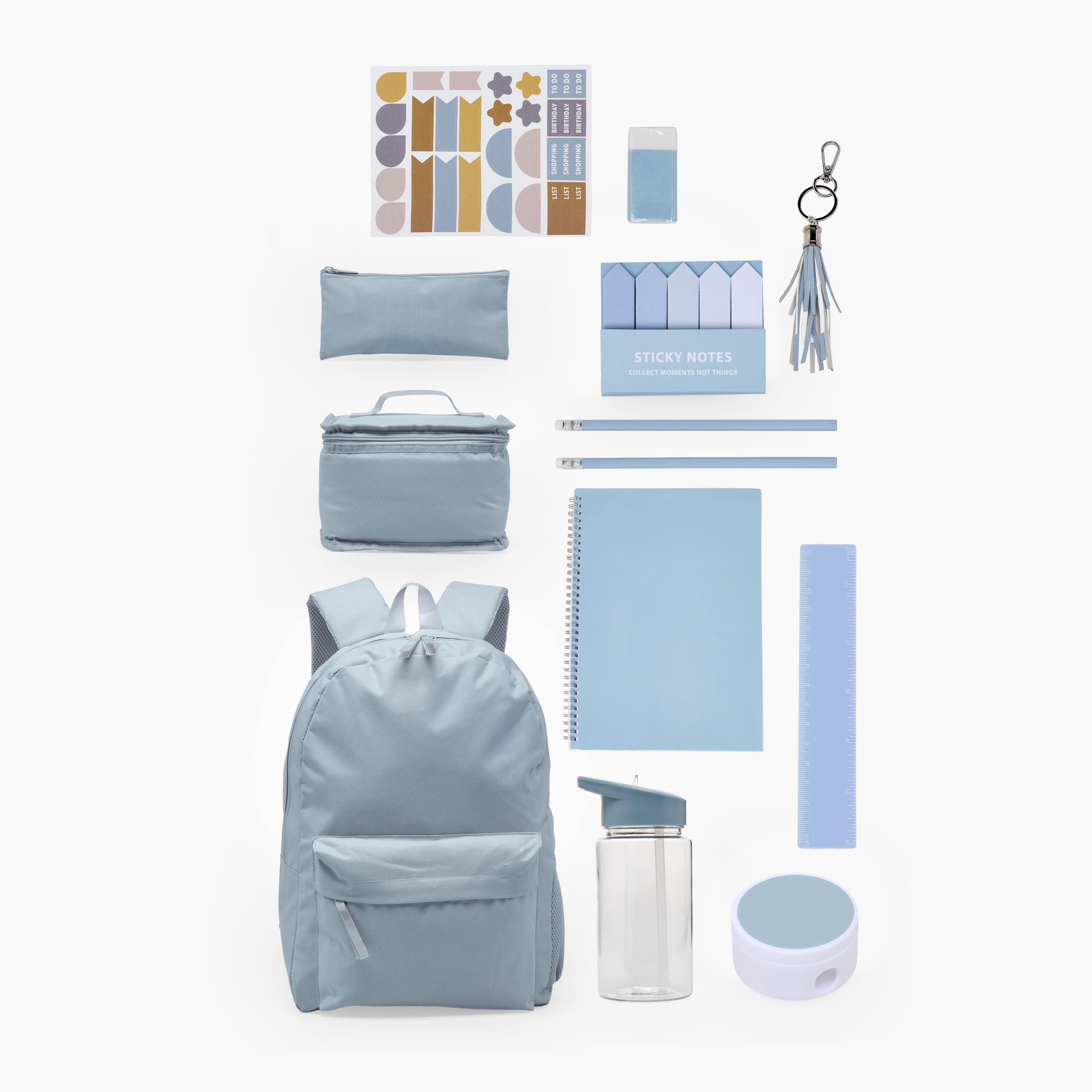 Solid 12-Piece Backpack School Bag Set for Boys 5-8 Years with Pencil Pouch and Bottle-school-bagsandbackpacks-backpacks-image-1