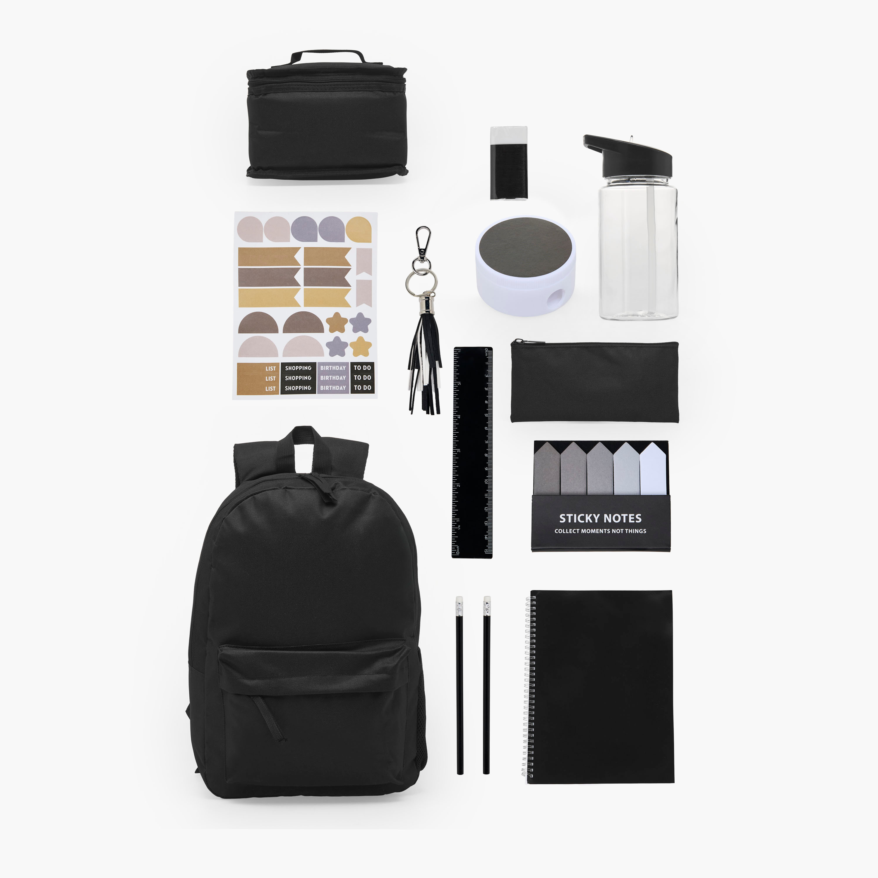 Solid 12-Piece School Backpack Set for Boys 5-8 Years with Lunch Bag and Stationery Set-school-bagsandbackpacks-backpacks-image-1