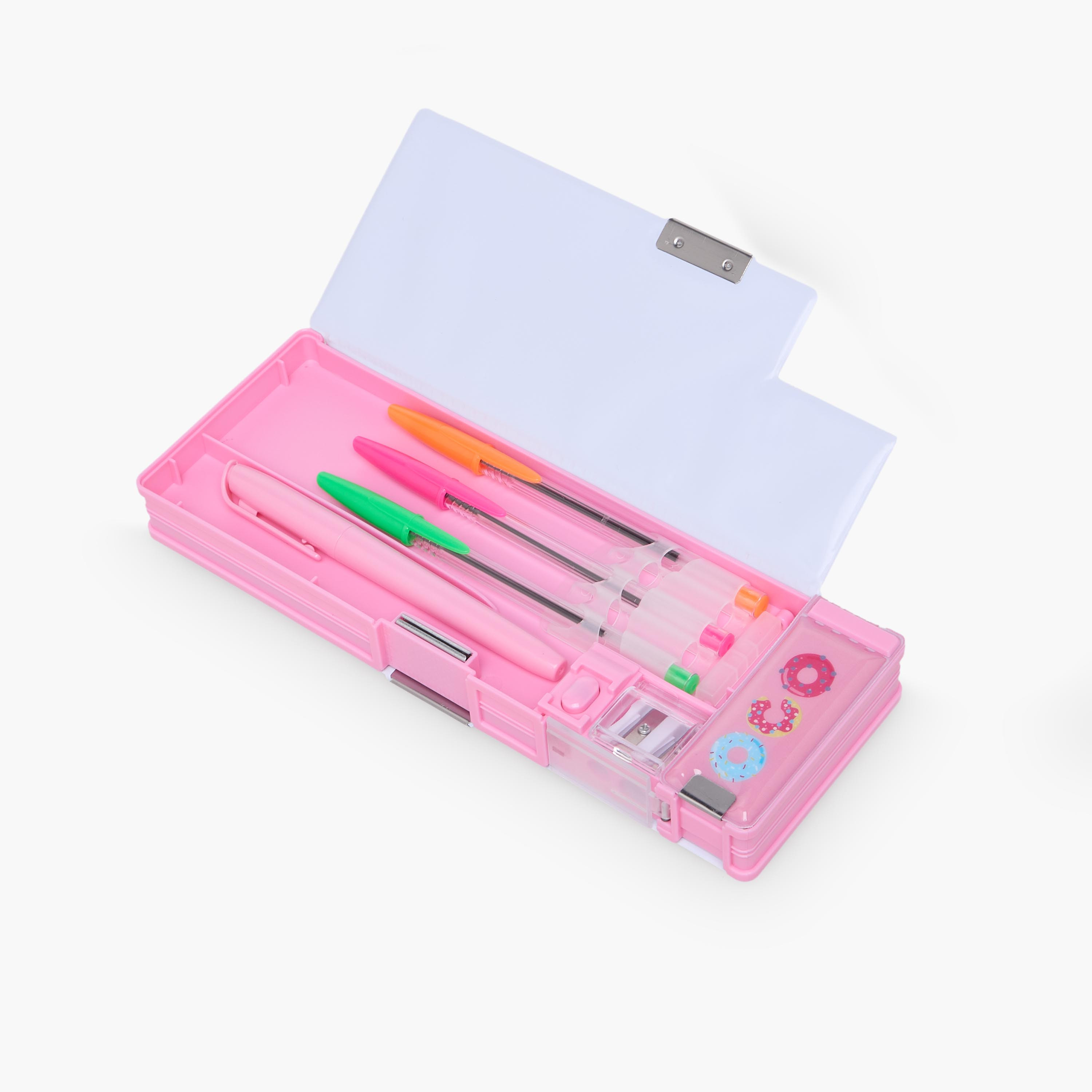 طقم قرطاسية بطبعات دونات مع مقلمة وأقلام ومسطرة من فايندز - 14 قطعة-school-stationery-sets-image-7