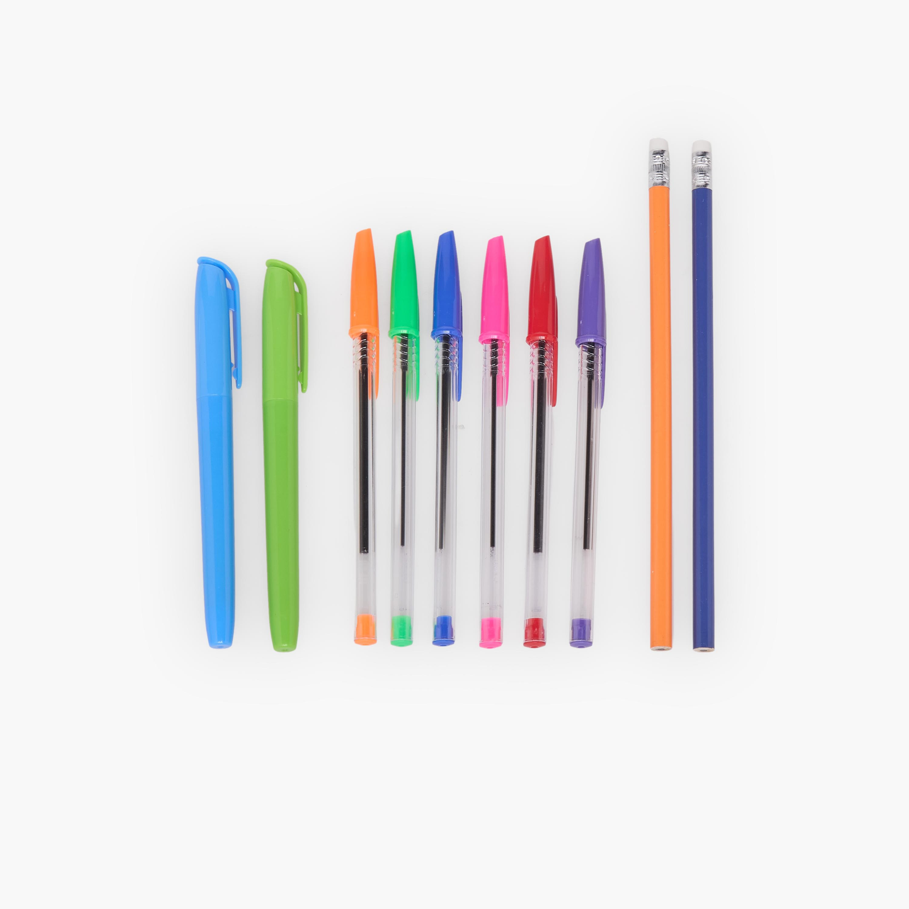 Findz Game Print Stationery Set with Pencil Case, Pens and Ruler - 14-Piece-school-stationery-sets-image-3