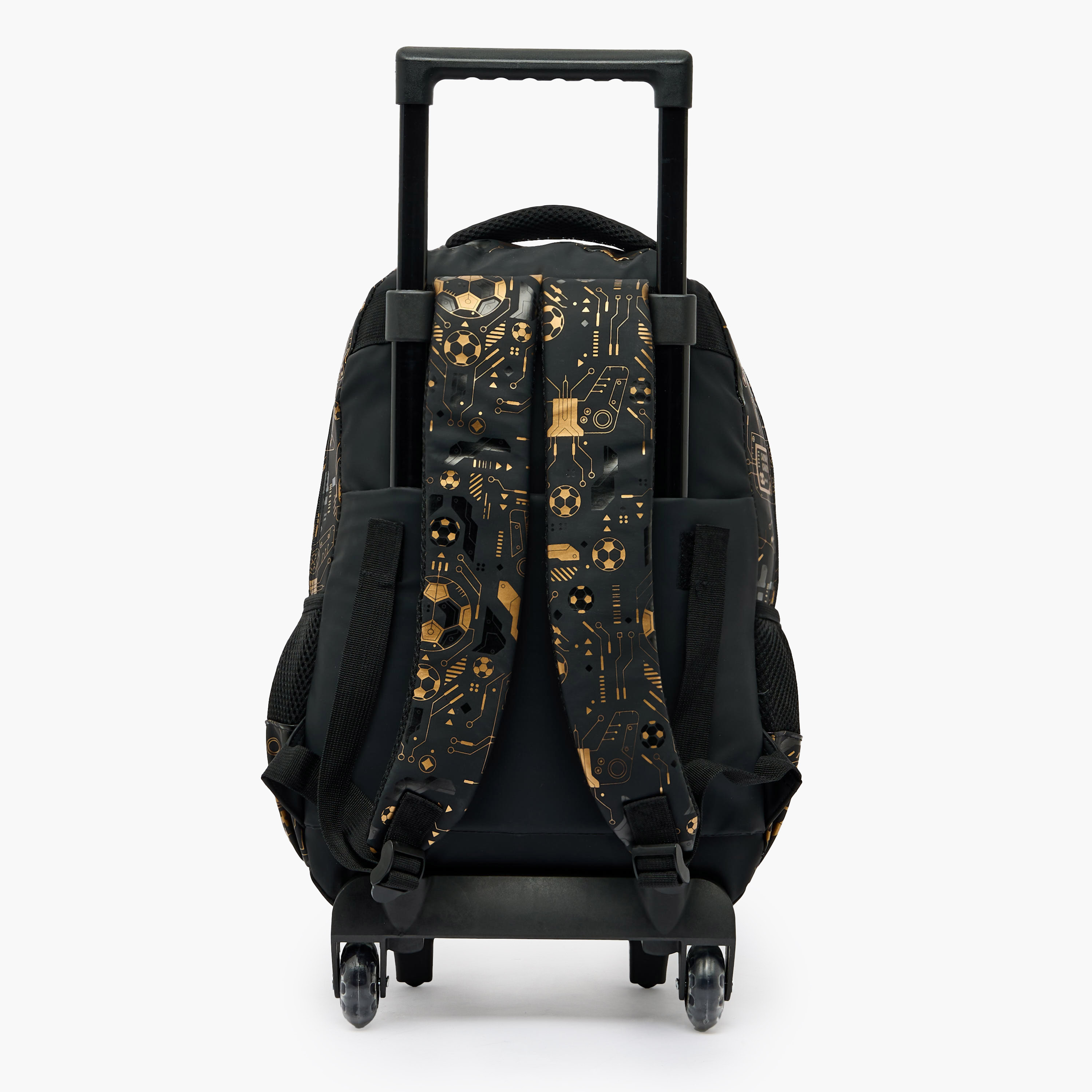 Football Print Trolley Backpack for Boys 8-13 Years with Zip Closure - 17 inches-school-bagsandbackpacks-trolleybags-image-11