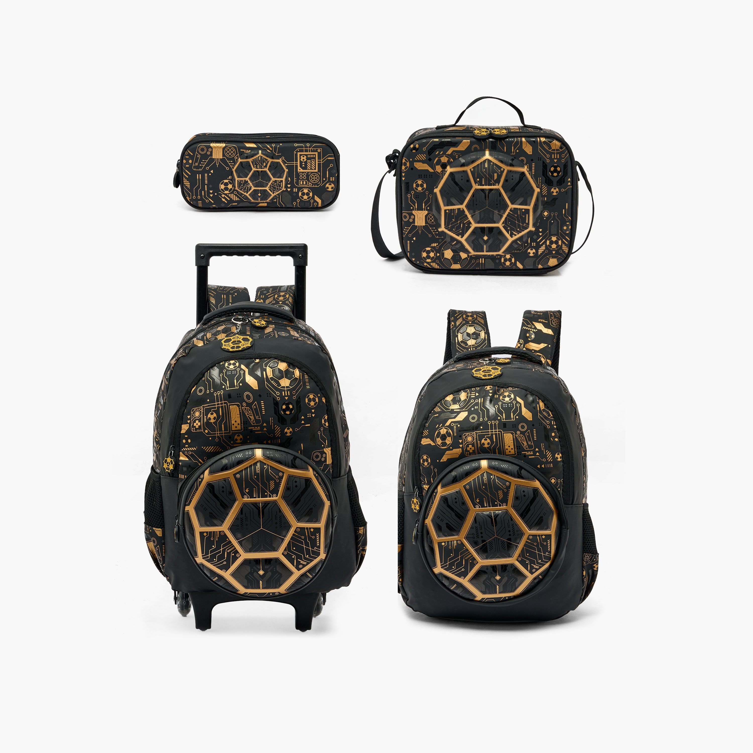 Football Print Trolley Backpack for Boys 8-13 Years with Zip Closure - 17 inches-school-bagsandbackpacks-trolleybags-image-15