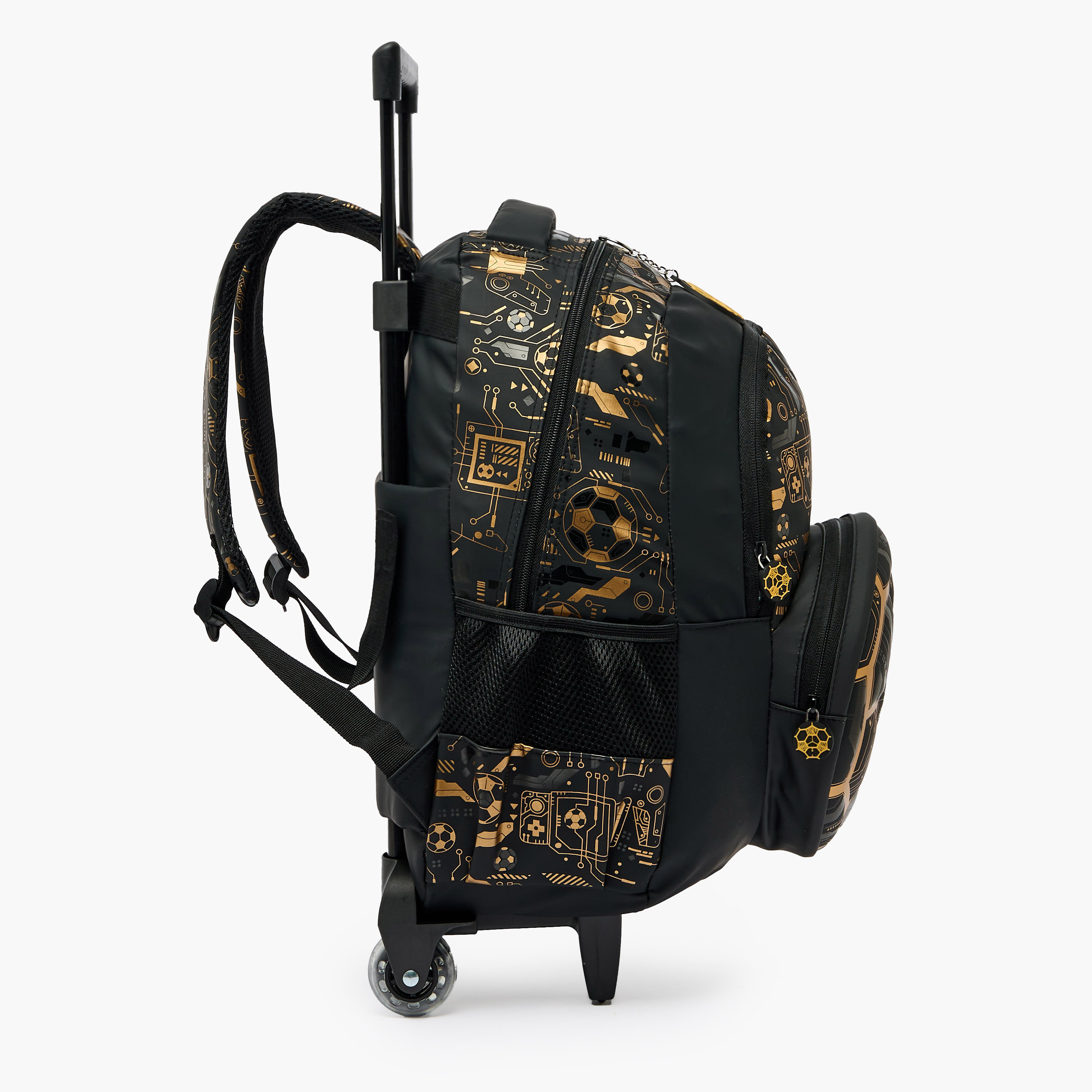 Football Print Trolley Backpack for Boys 8-13 Years with Zip Closure - 17 inches-school-bagsandbackpacks-trolleybags-image-10