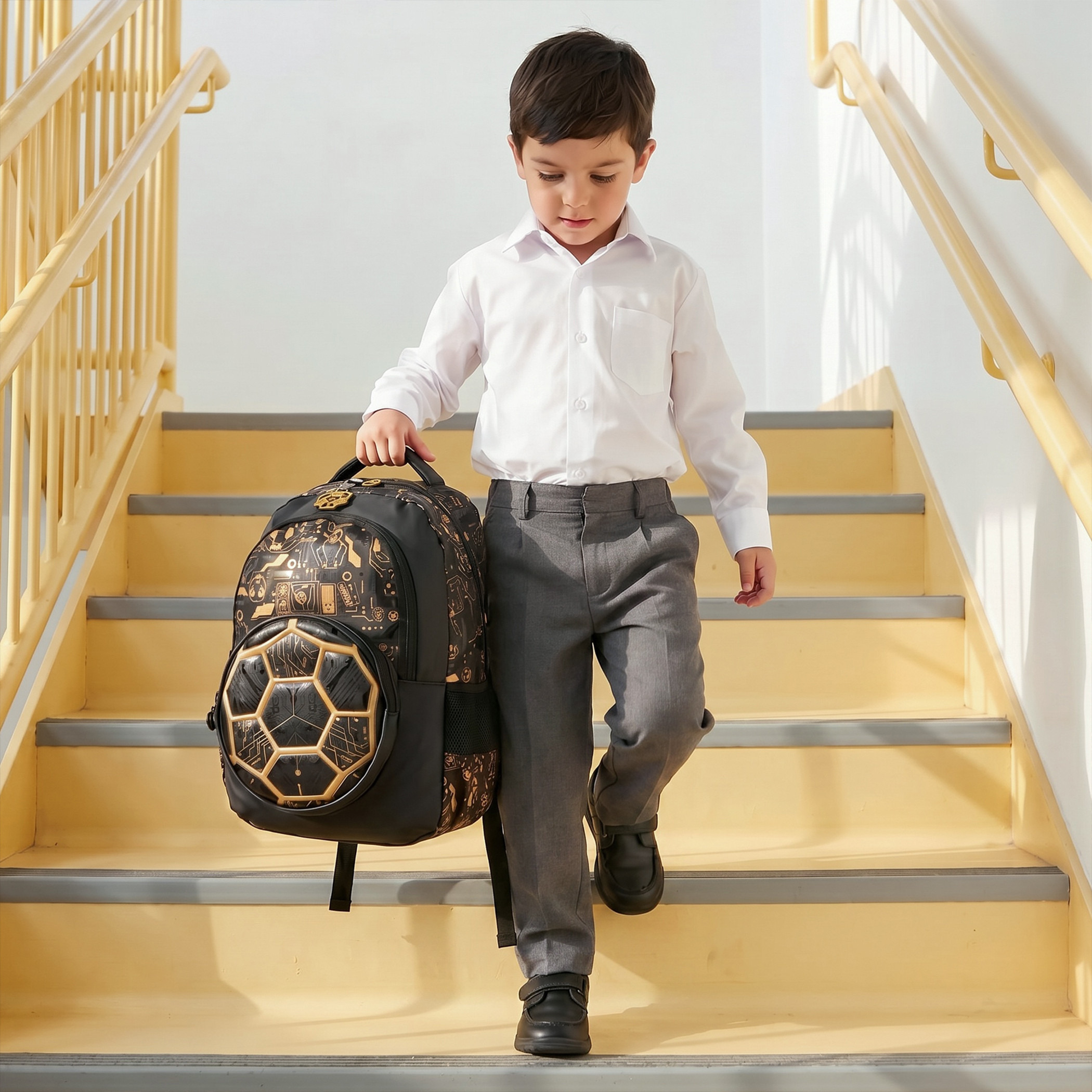 Football Print Backpack for Boys 8-13 Years with Adjustable Straps - 17 inches-school-bagsandbackpacks-backpacks-image-3