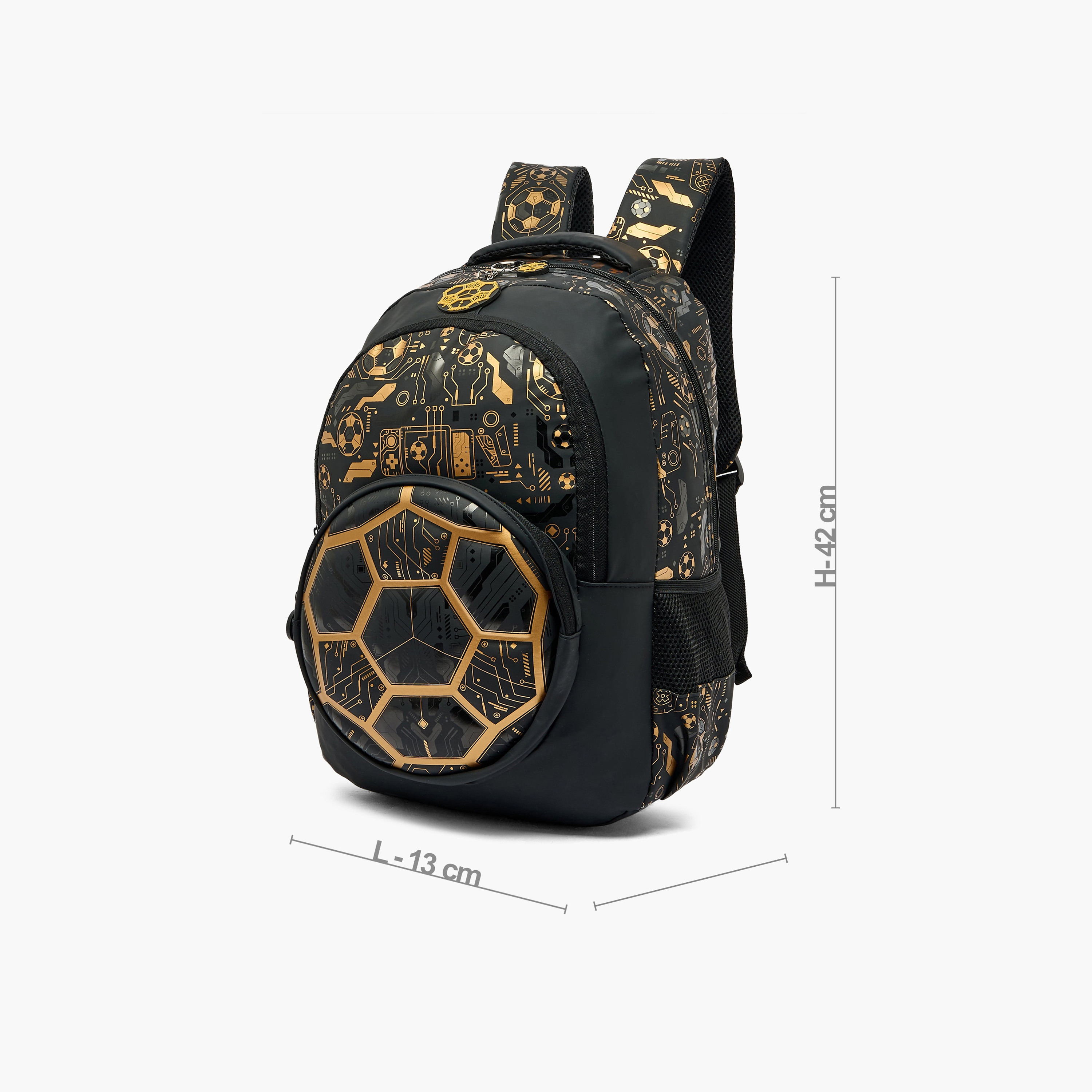 Football Print Backpack for Boys 8-13 Years with Adjustable Straps - 17 inches-school-bagsandbackpacks-backpacks-image-7