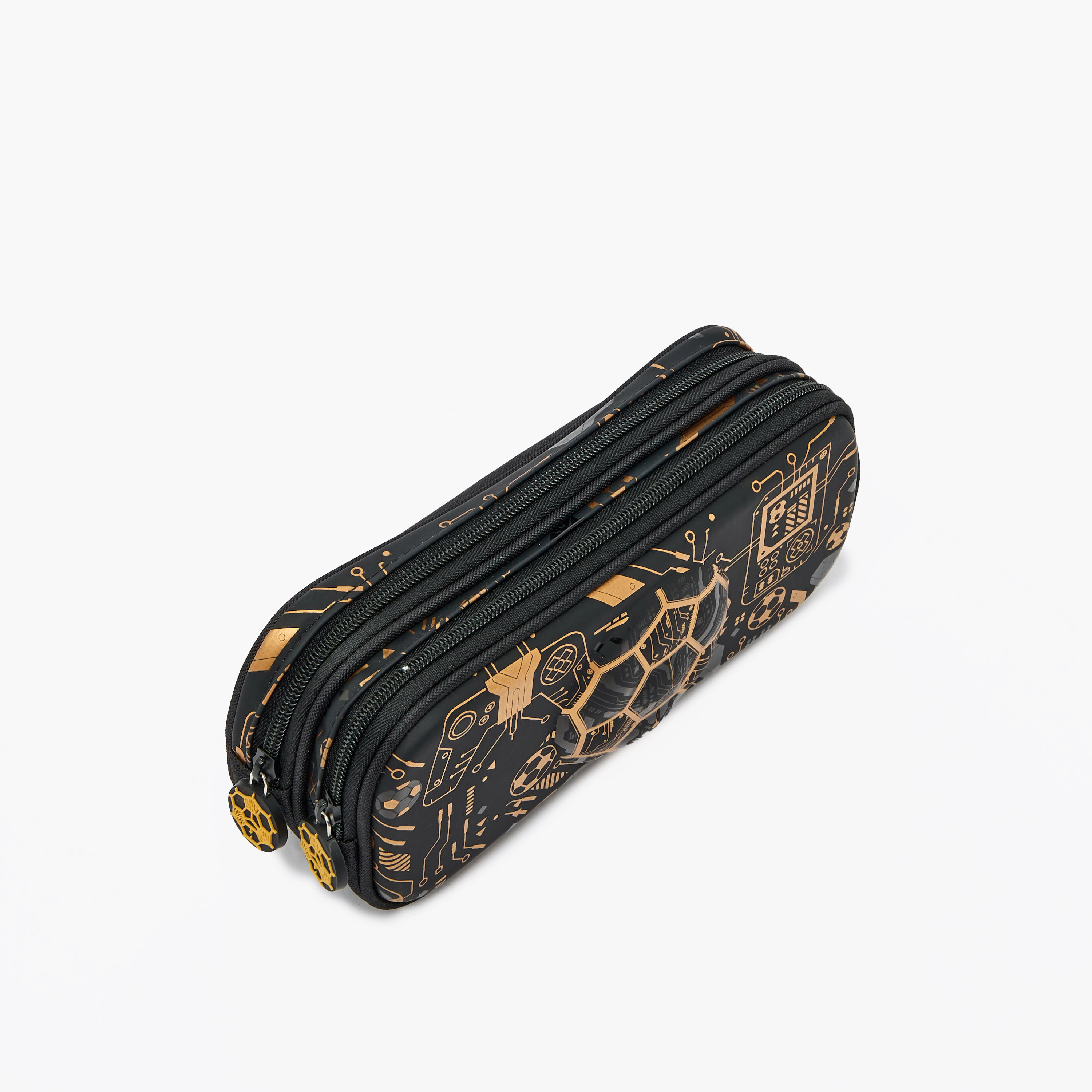 مقلمة بقسمين وطبعات كرة قدم-school-stationery-pencilcases-image-3