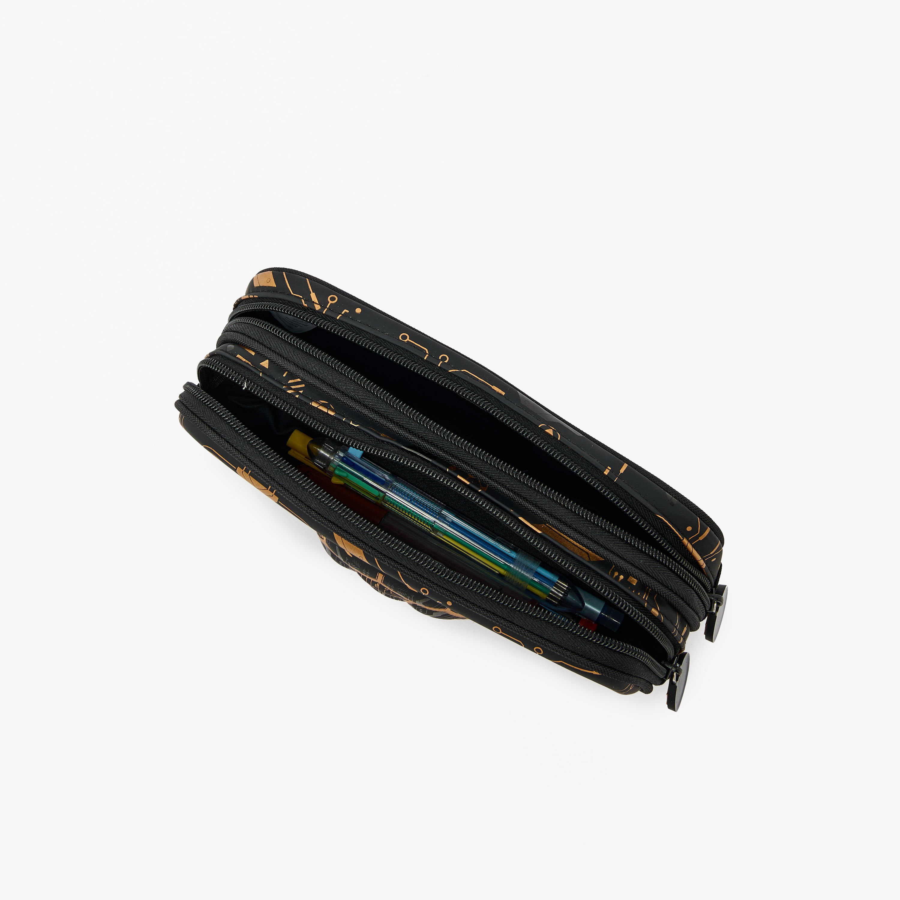 مقلمة بقسمين وطبعات كرة قدم-school-stationery-pencilcases-image-8